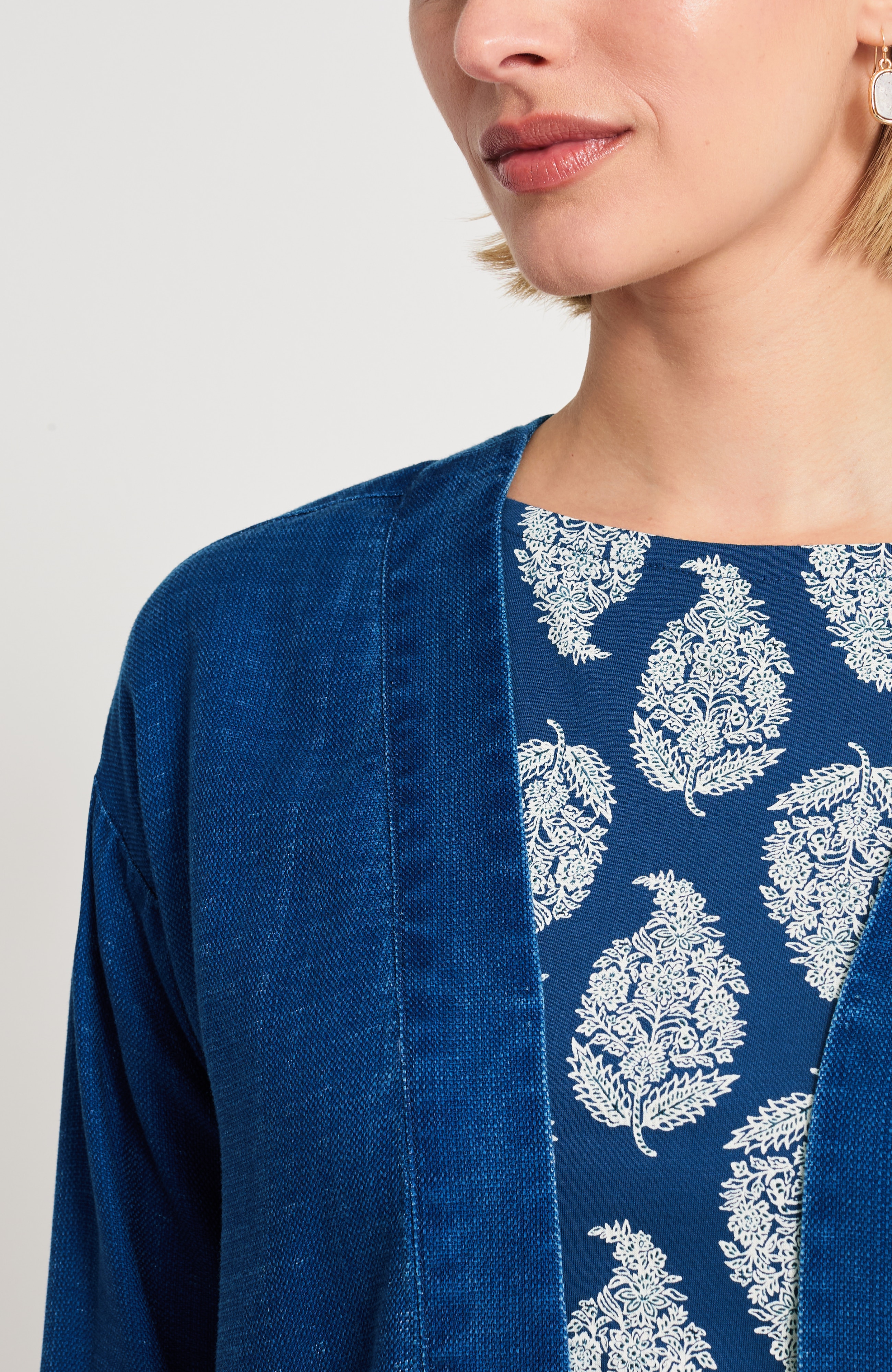Pure Jill Indigo Dobby Jacket