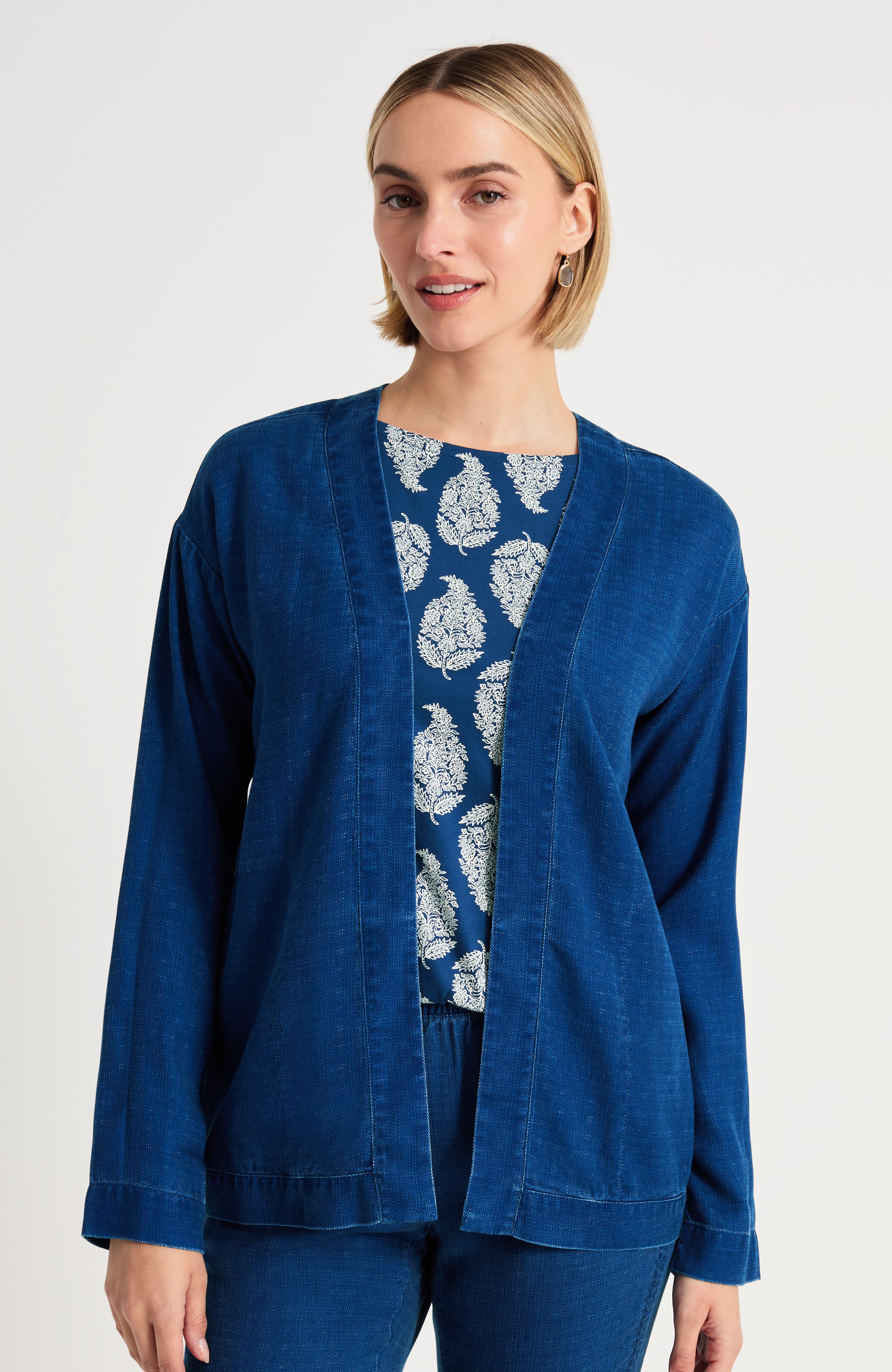 Pure Jill Indigo Dobby Jacket