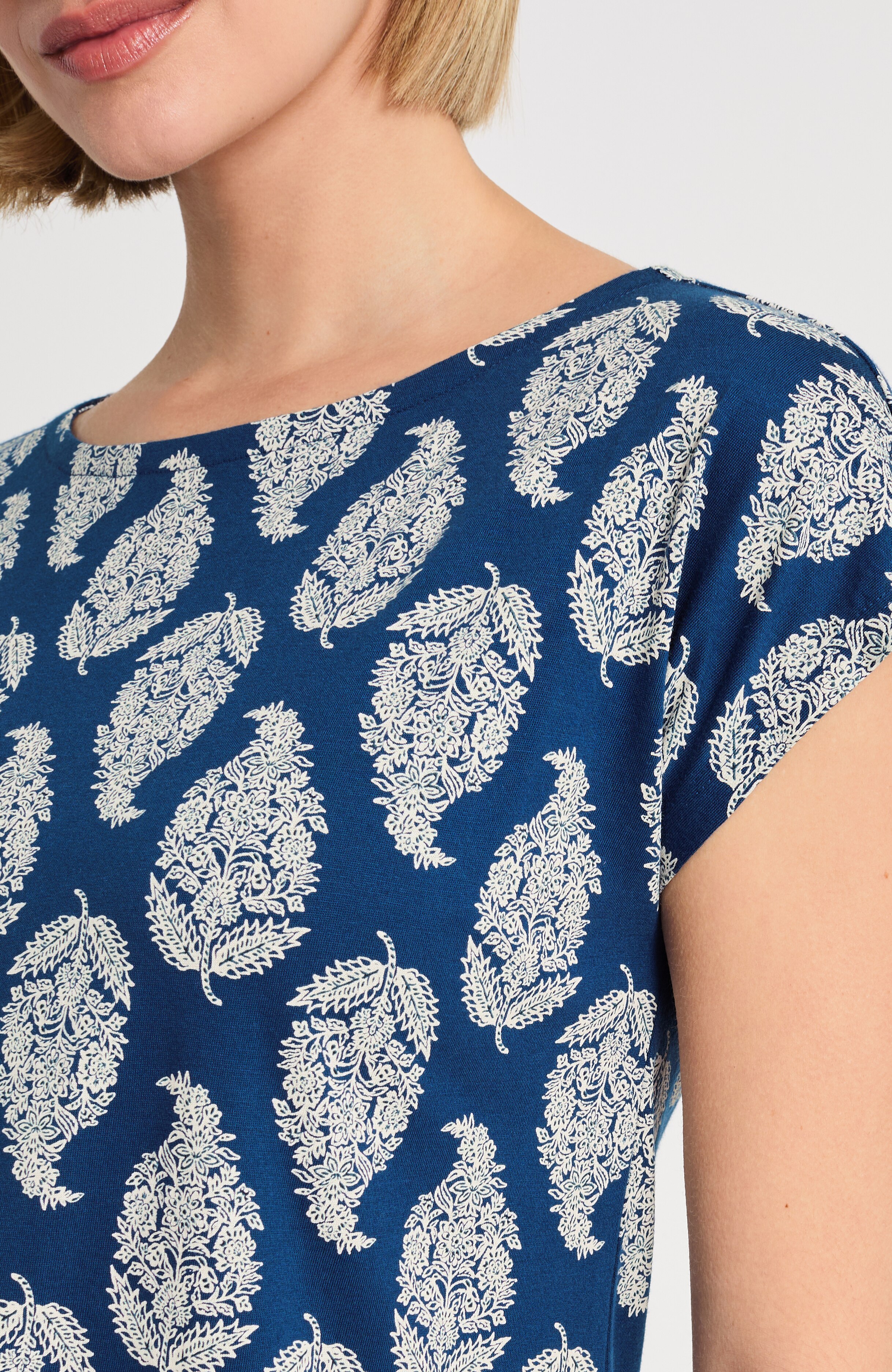 Pure Jill Paisley Cap-Sleeve Tee | JJill