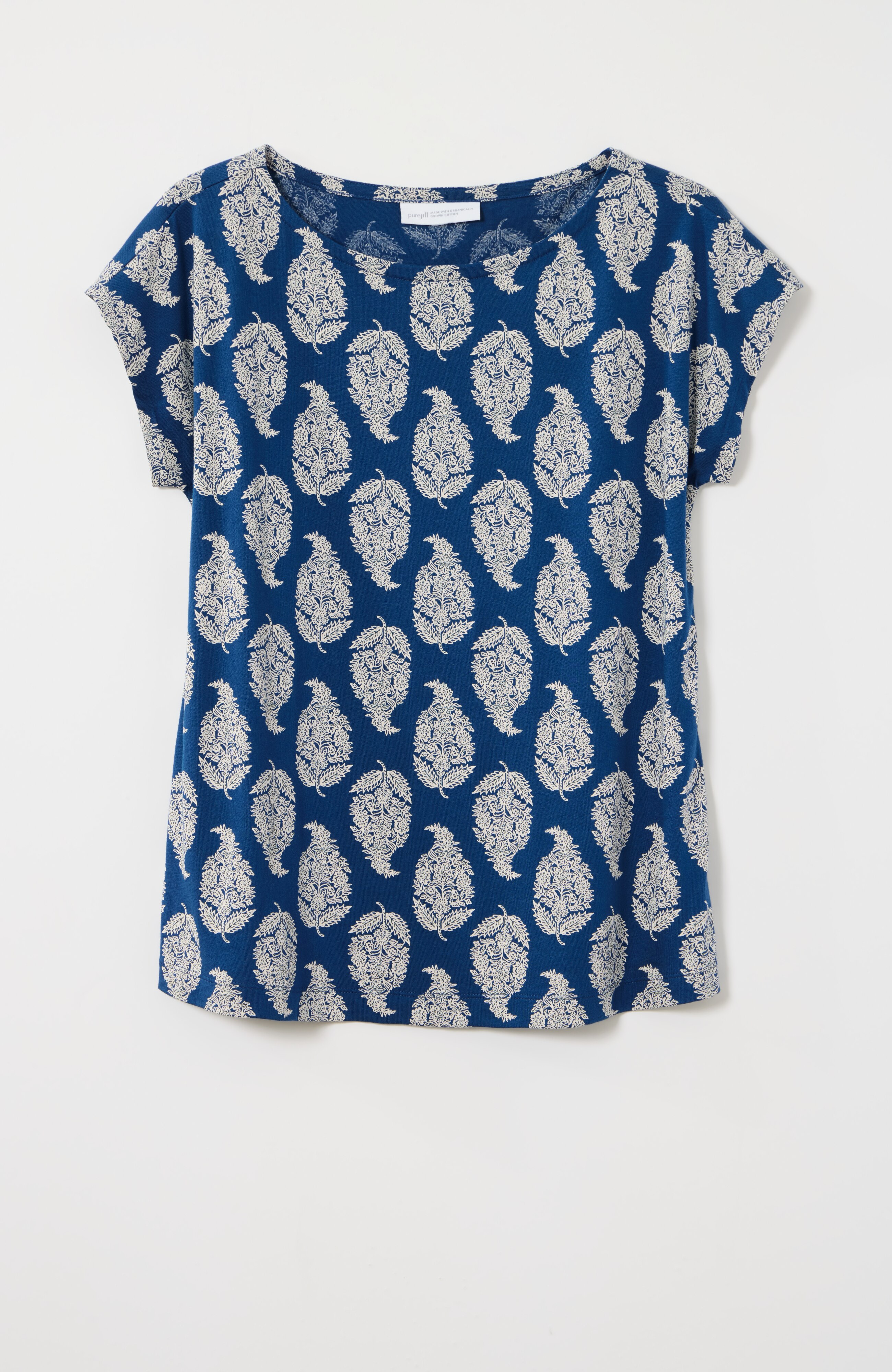 Pure Jill Paisley Cap-Sleeve Tee | JJill