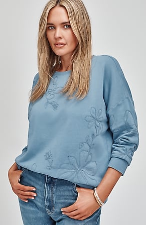 Image for Floral-Embroidered Sweatshirt