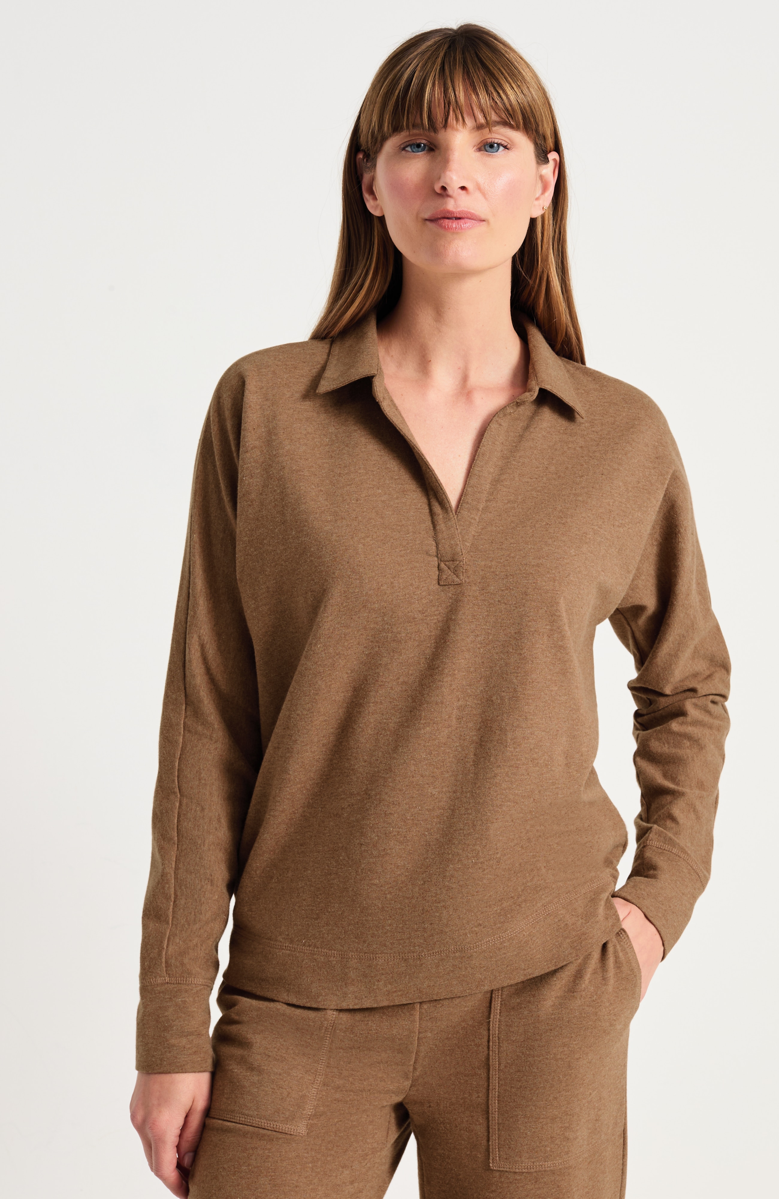 Getaway Split-Neck Sweatshirt | JJill