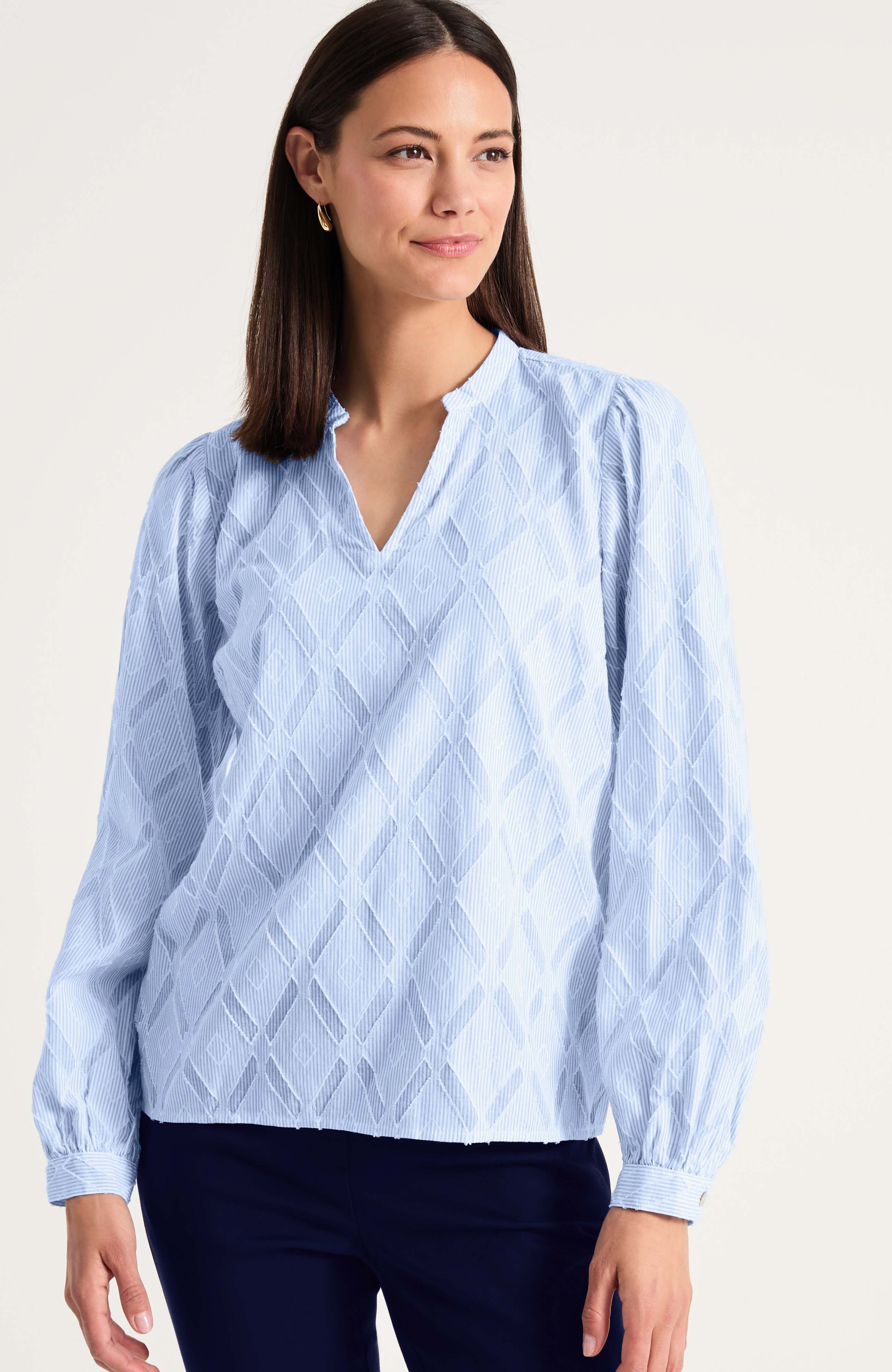 Clipped Jacquard Cotton Shirt | JJill