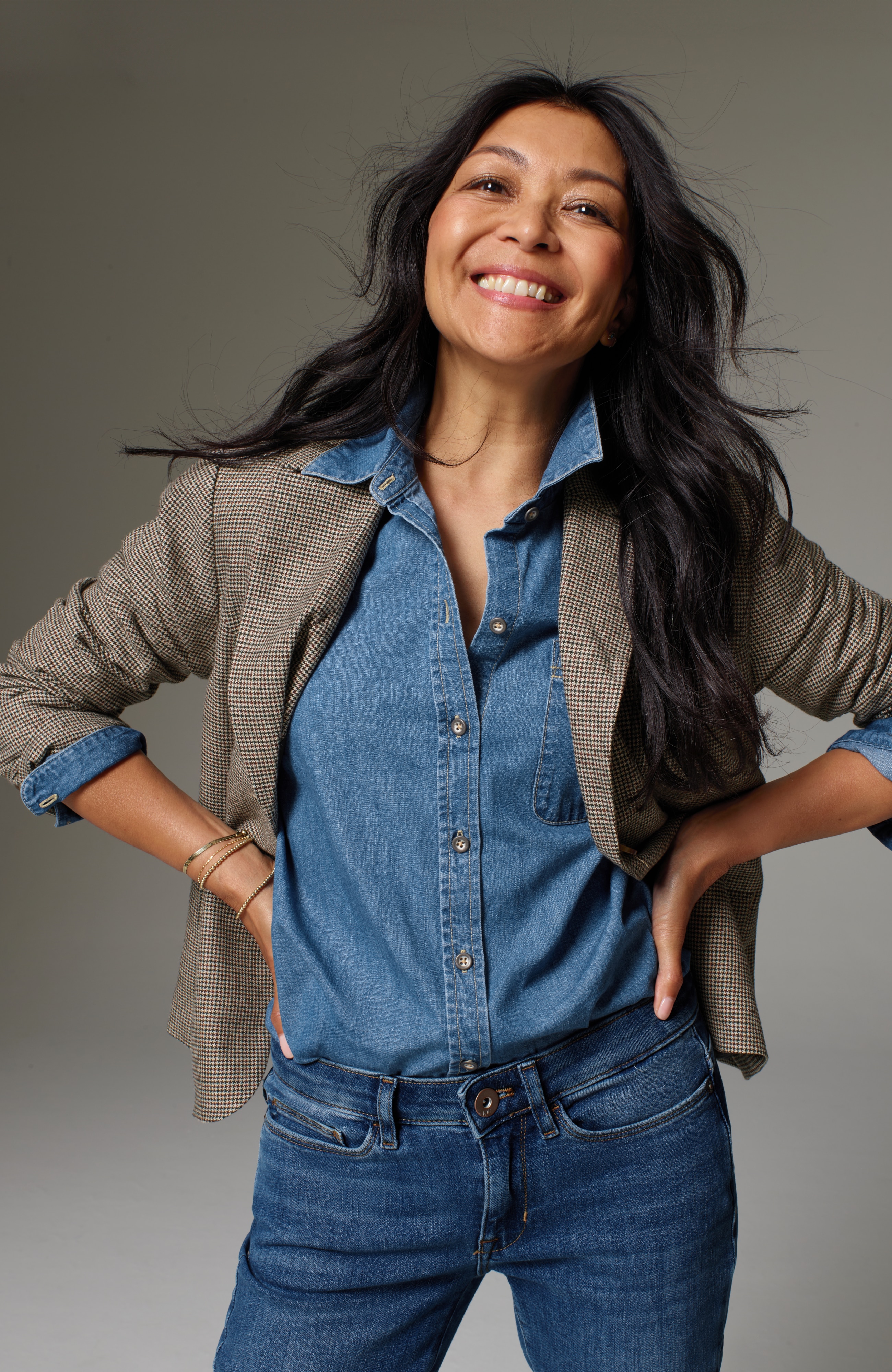 Chambray Button-Front Shirt
