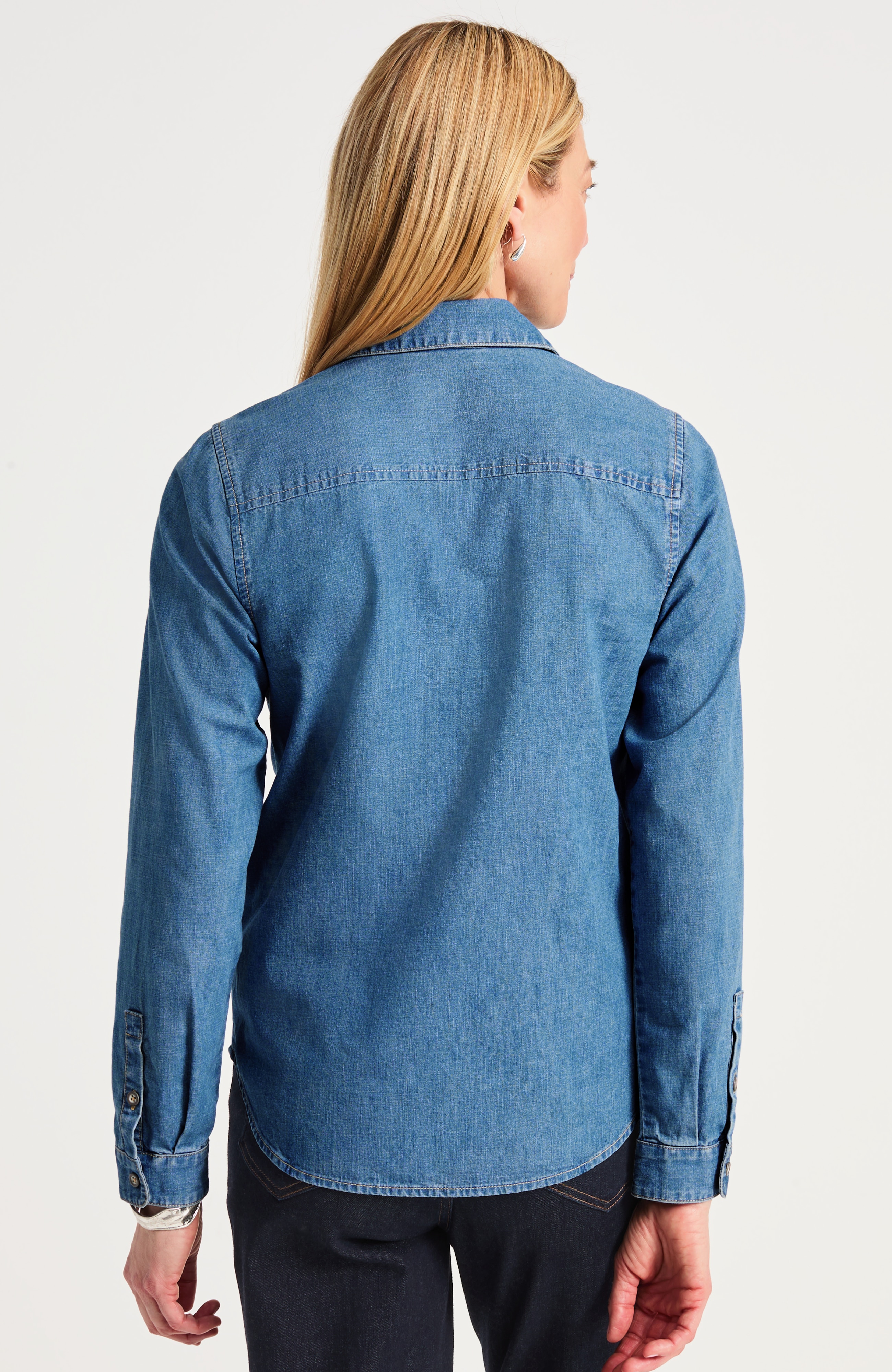 Chambray Button-Front Shirt