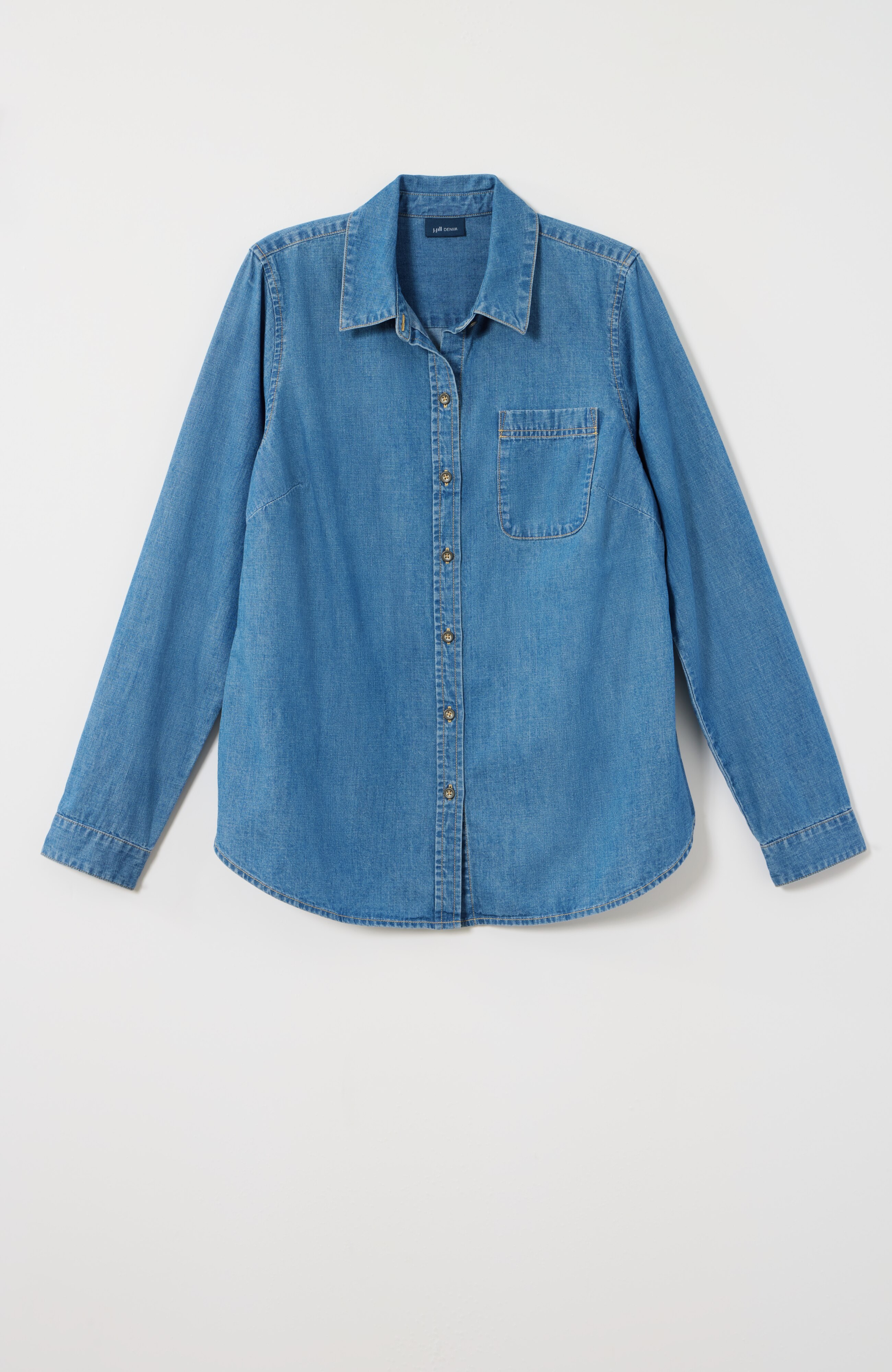 Chambray Button-Front Shirt