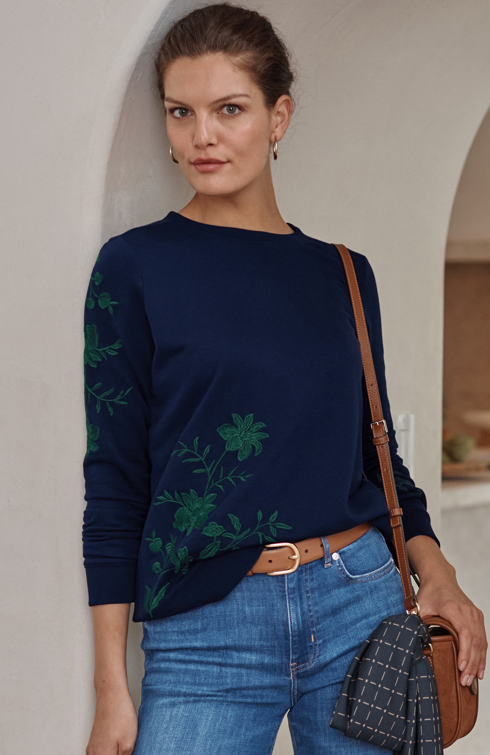 Embroidered Pullover Sweatshirt