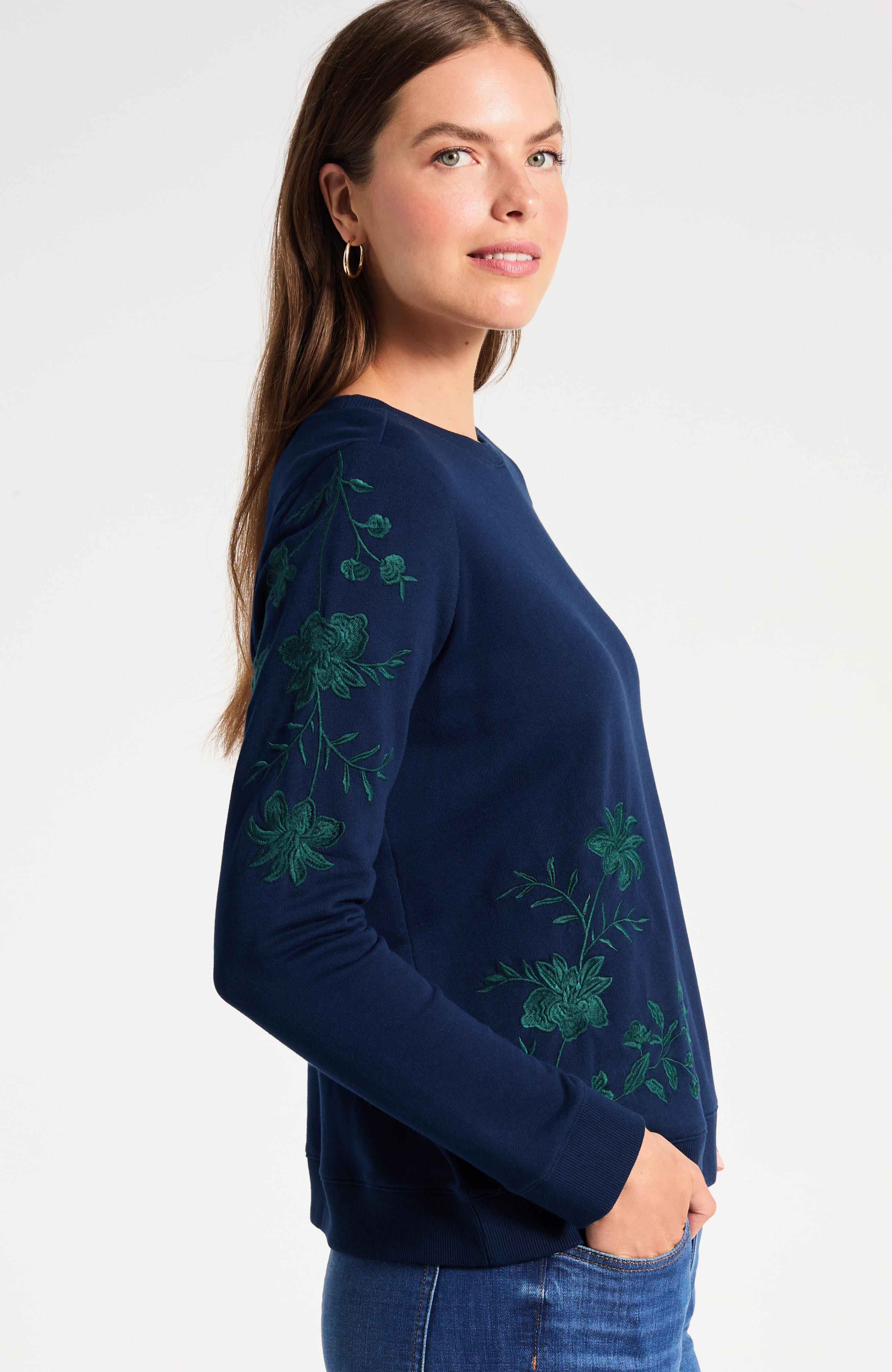 Embroidered Pullover Sweatshirt