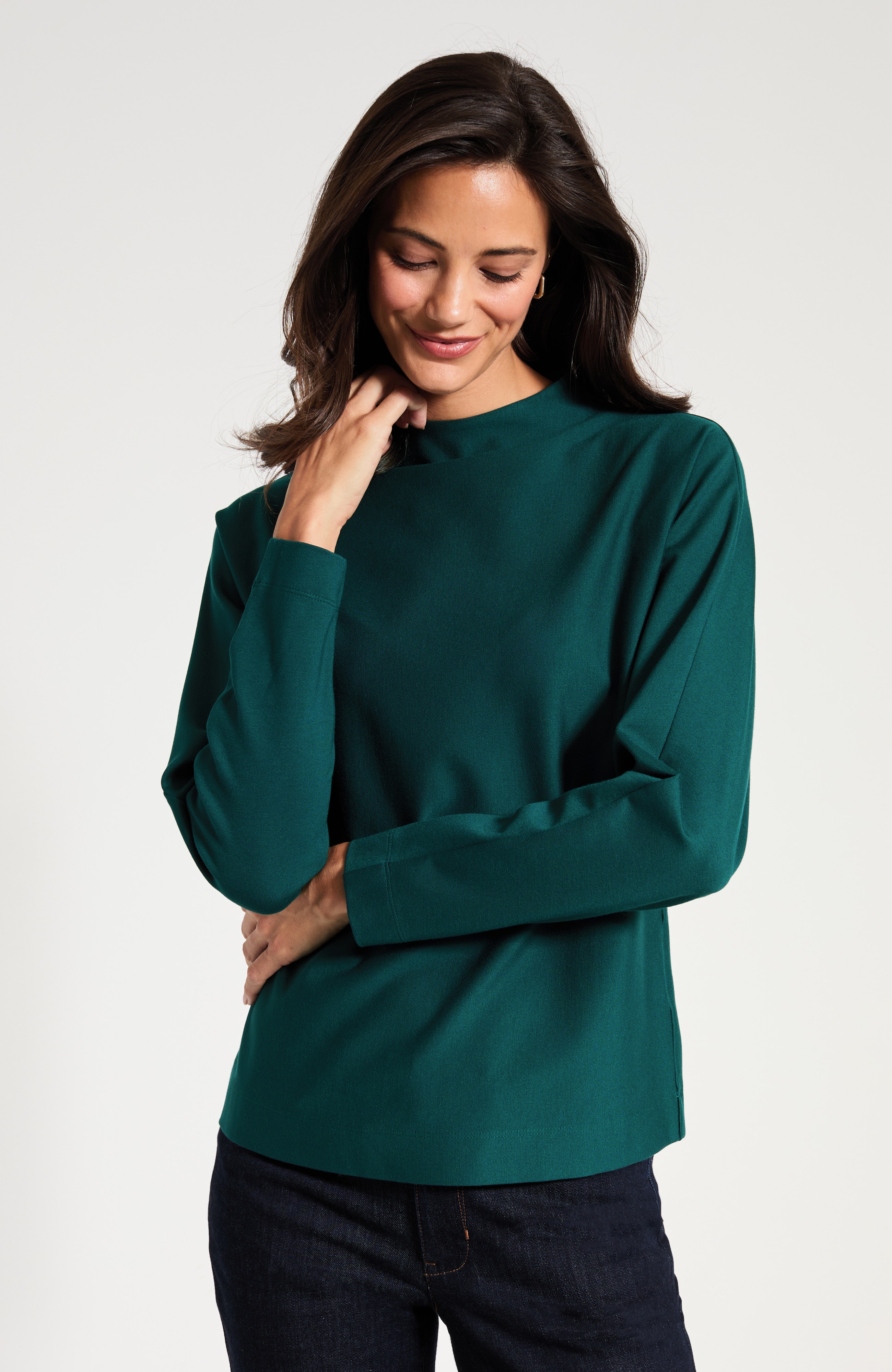 Ponte Mock-Neck Top | JJill