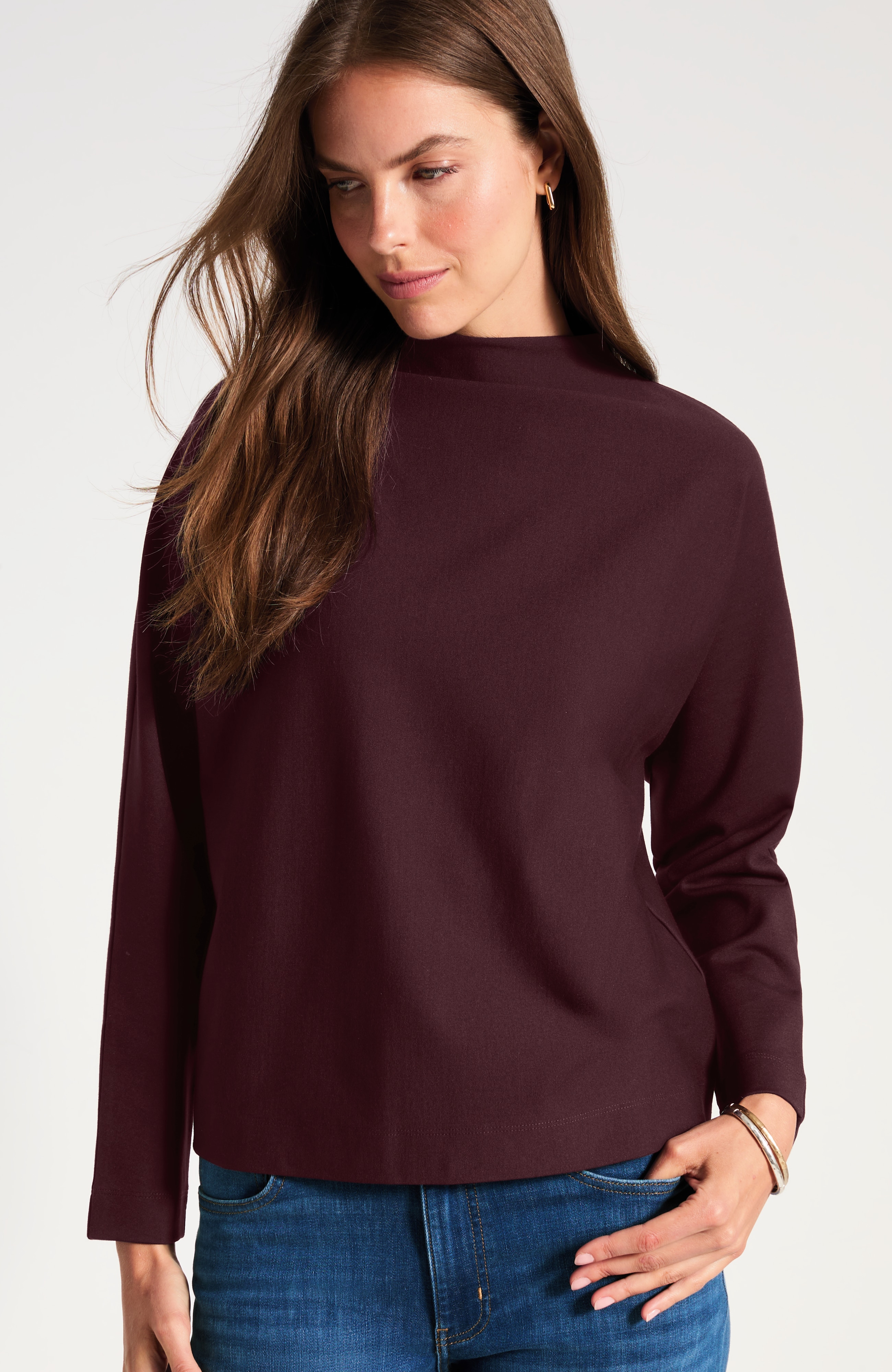 Ponte Mock-Neck Top | JJill