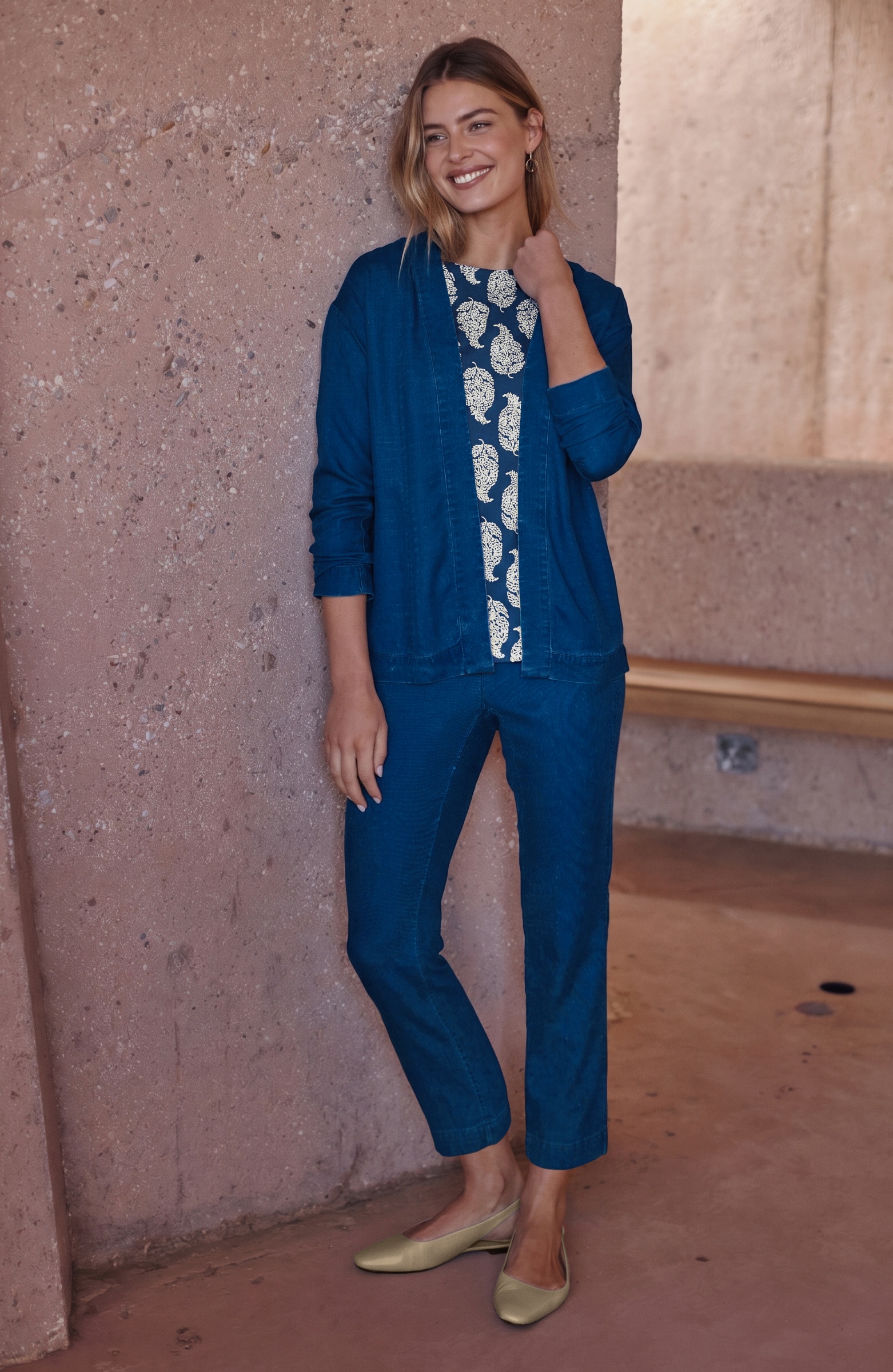 GTA IL PANTALON SLIM サイズ44 Pure Jill Indigo Dobby Slim-Leg Pant | JJill