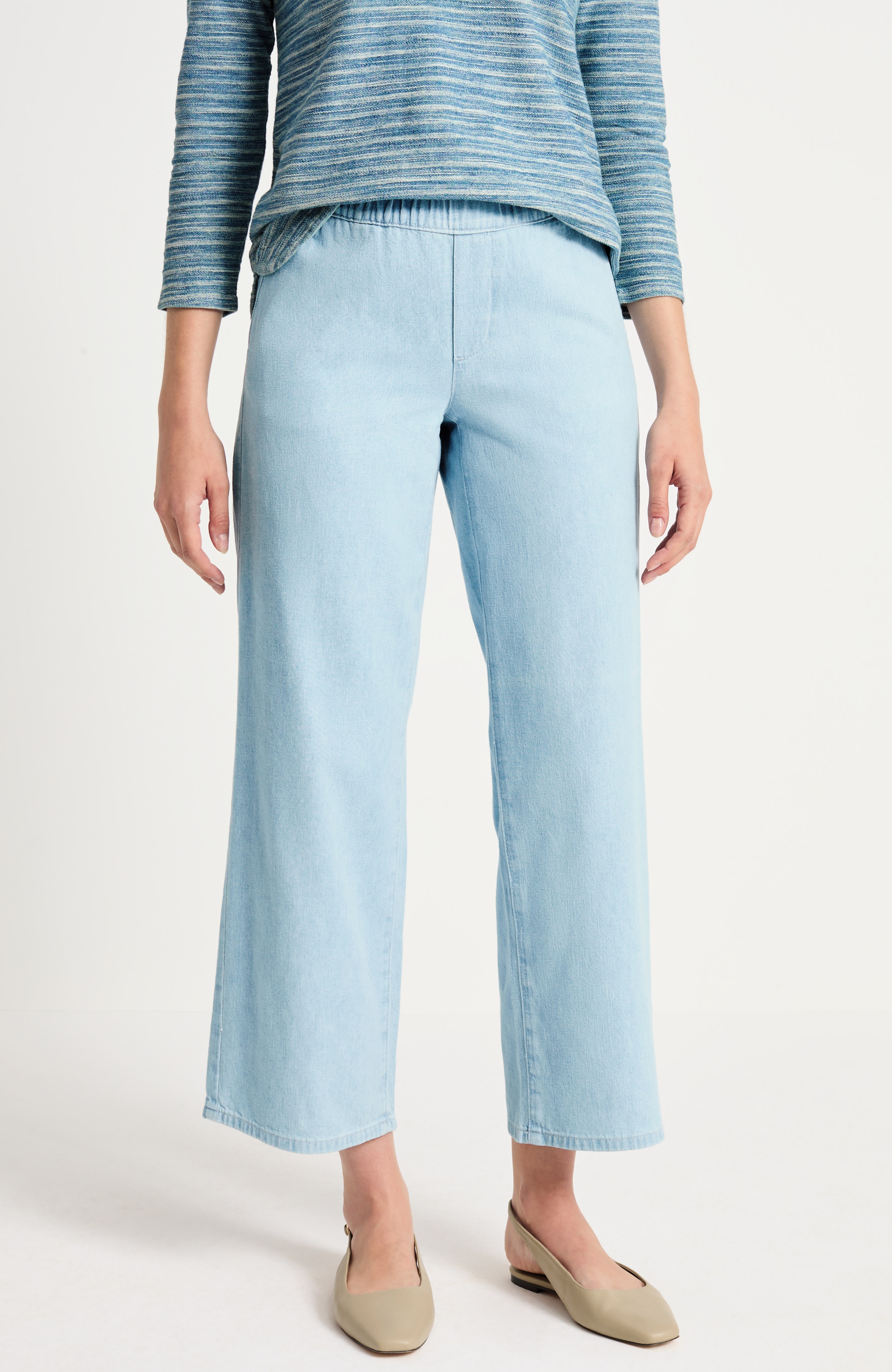 Pure Jill Indigo Wide-Leg Crop