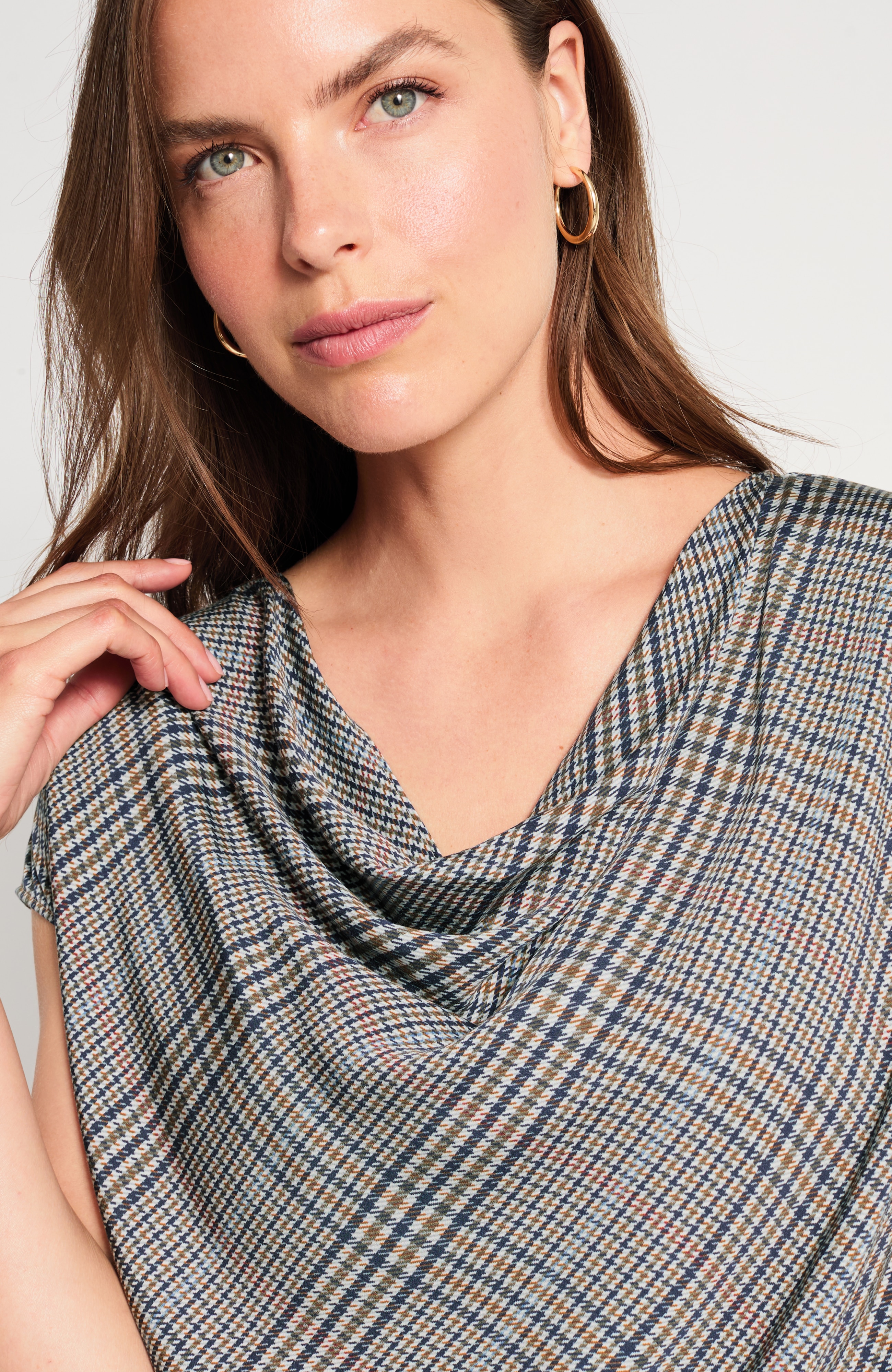 Satin Cowl-Neck Top
