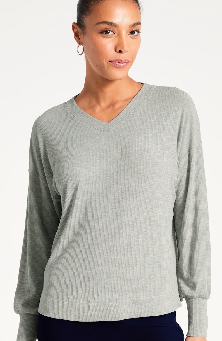 Primary view of the relaxed v-neck top