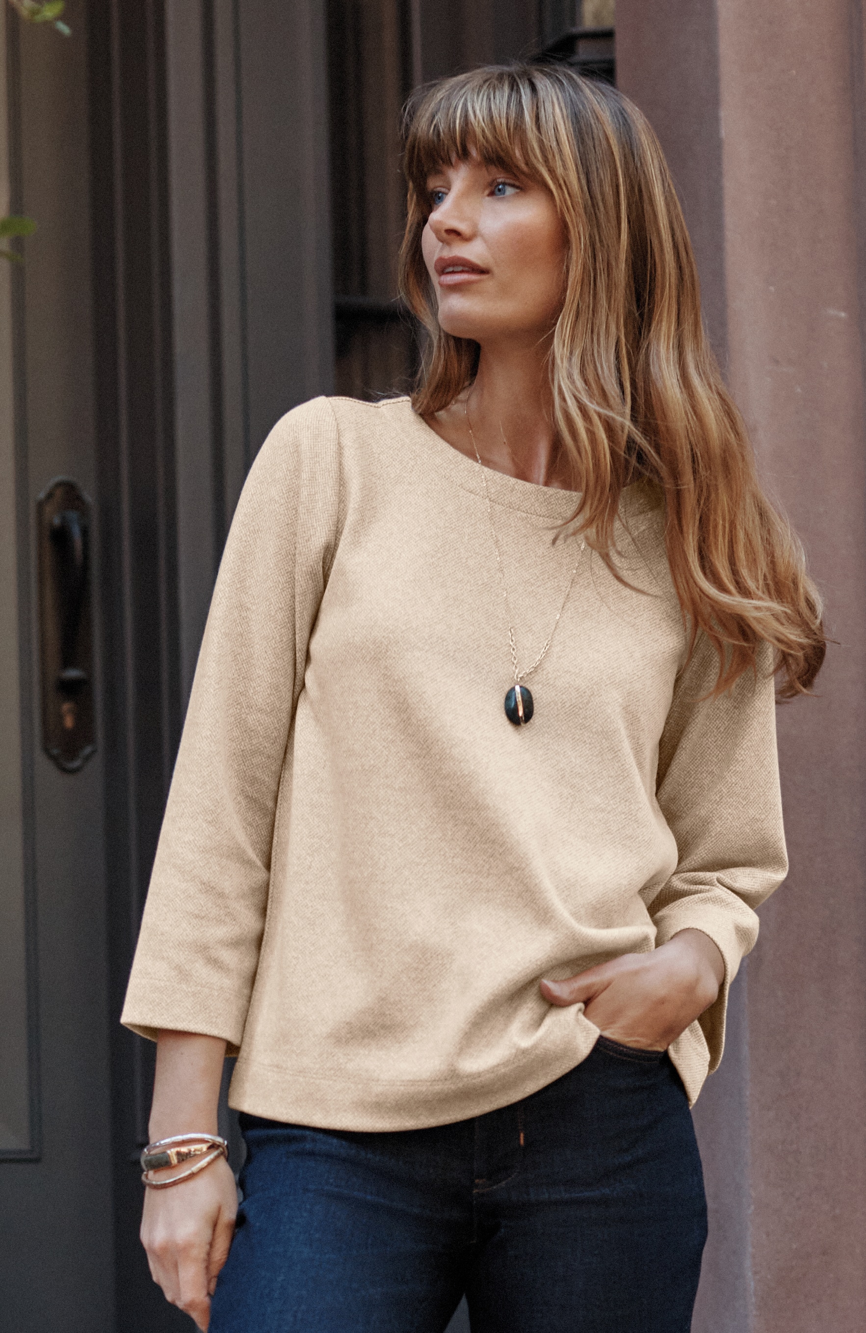Jacquard-Textured Top | JJill