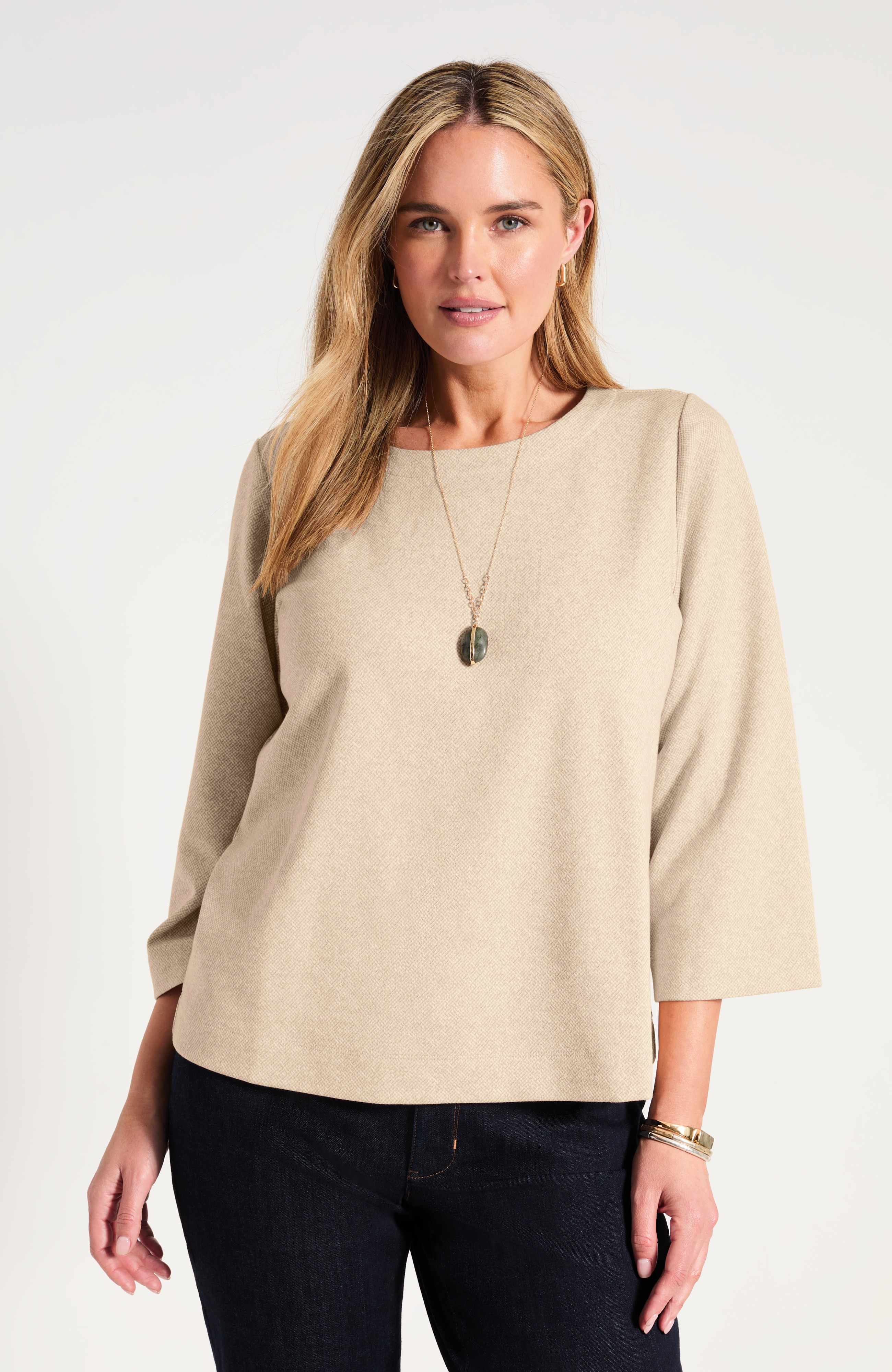 Jacquard-Textured Top | JJill