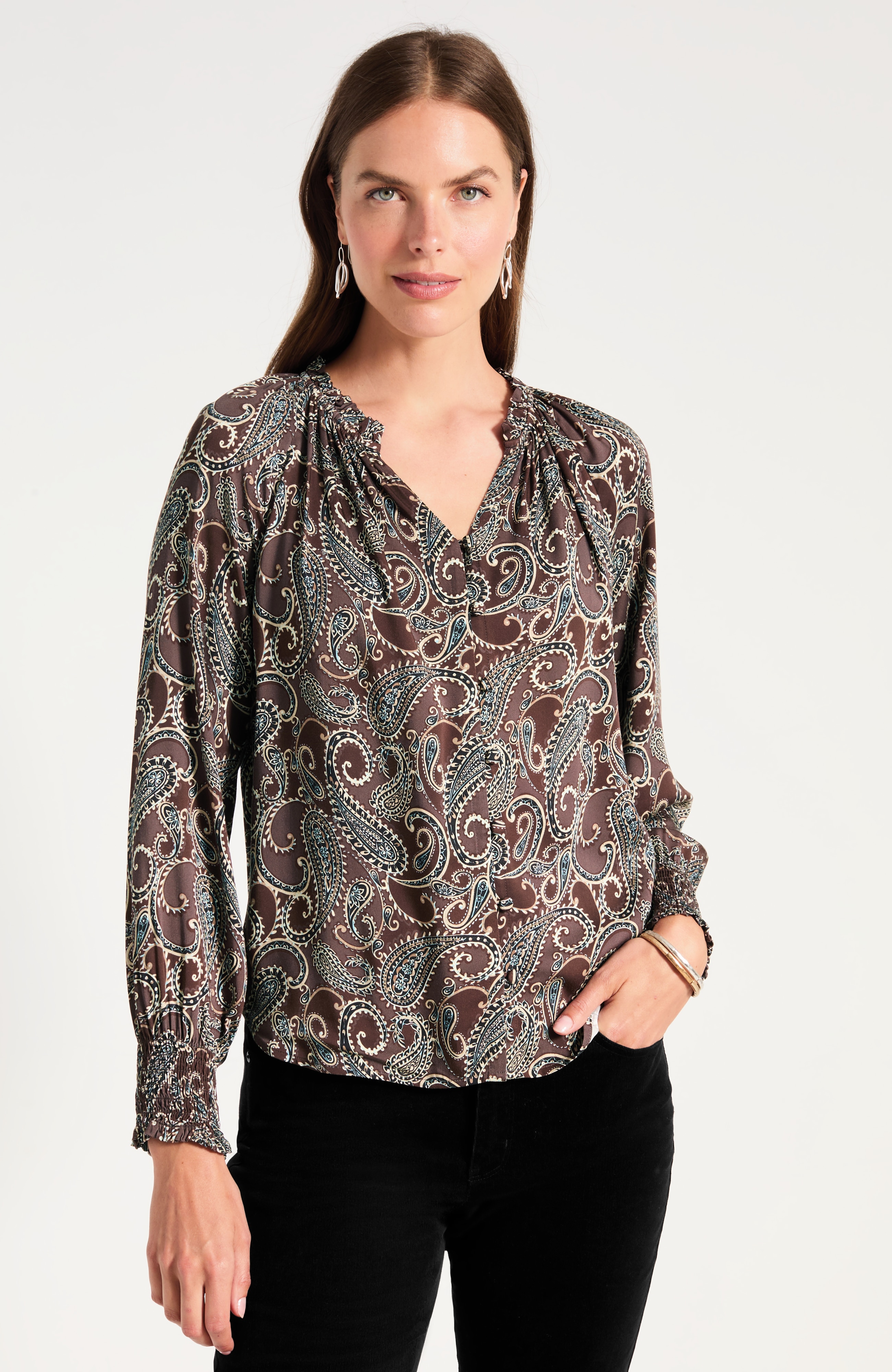 Paisley-Printed Blouse