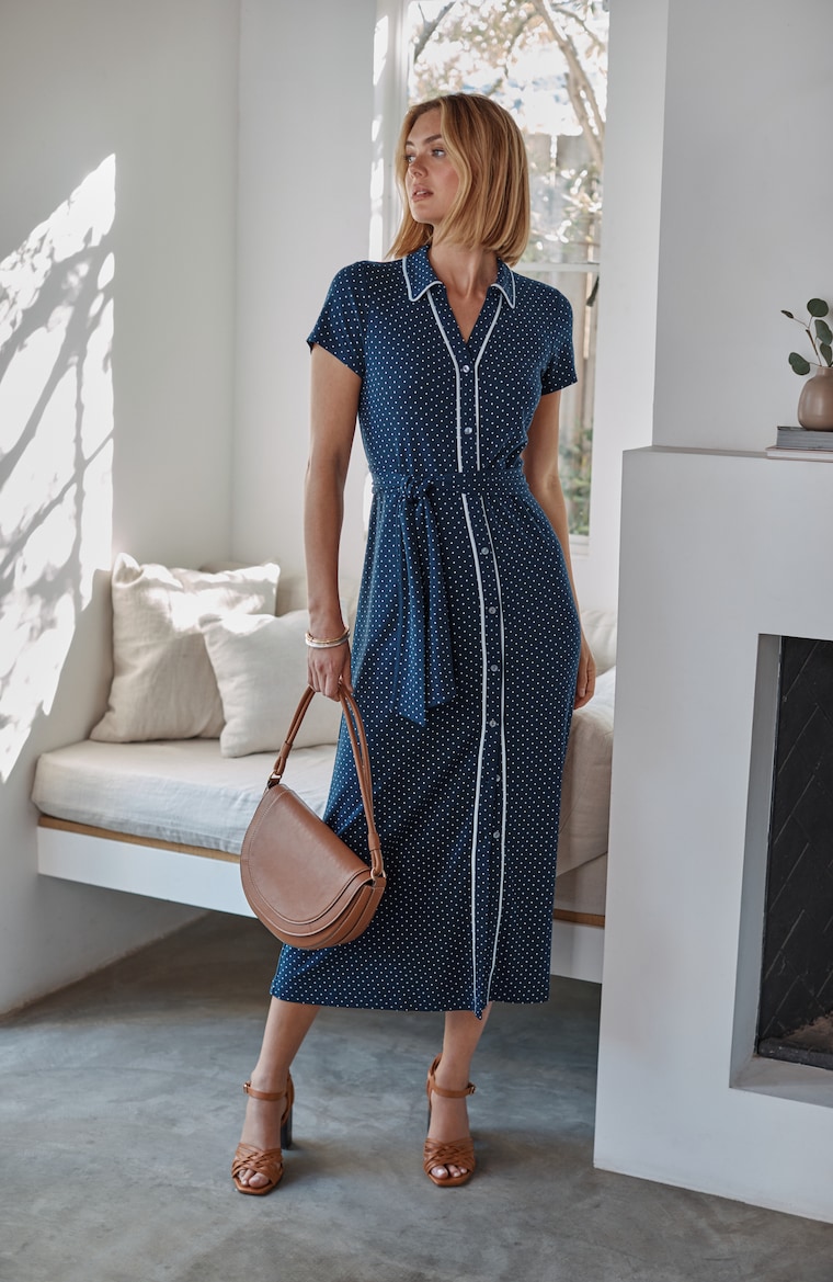 polka dots dress ZAPAKA Women Black White Satin Long with Slit Puff Sleeves A Line Off The Shoulder Vintage Summer Dress, Black White Dot / AU14 special occasions POLKA DOT MIDI DRESS -