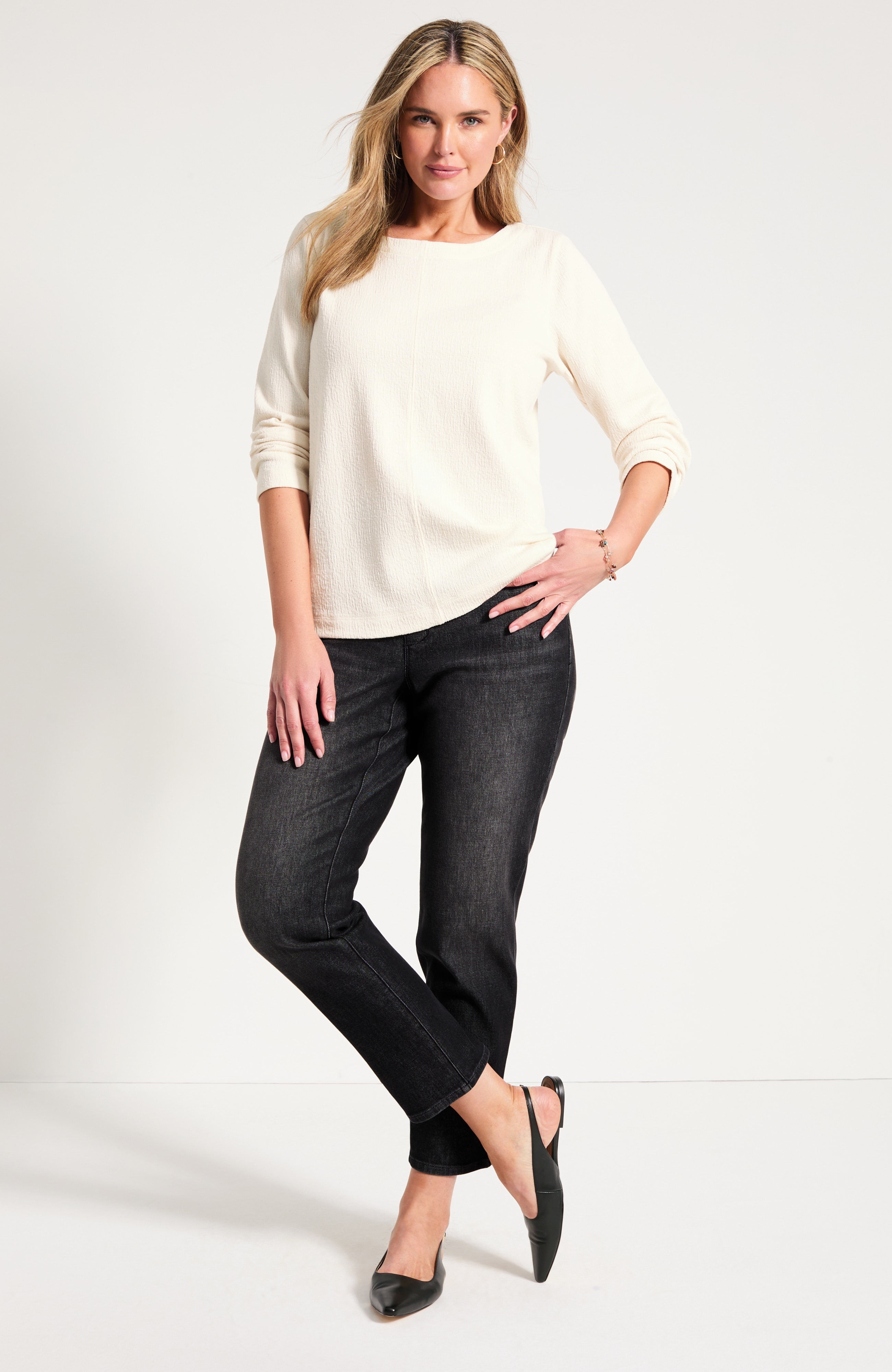 Pure Jill Textured Jacquard Top