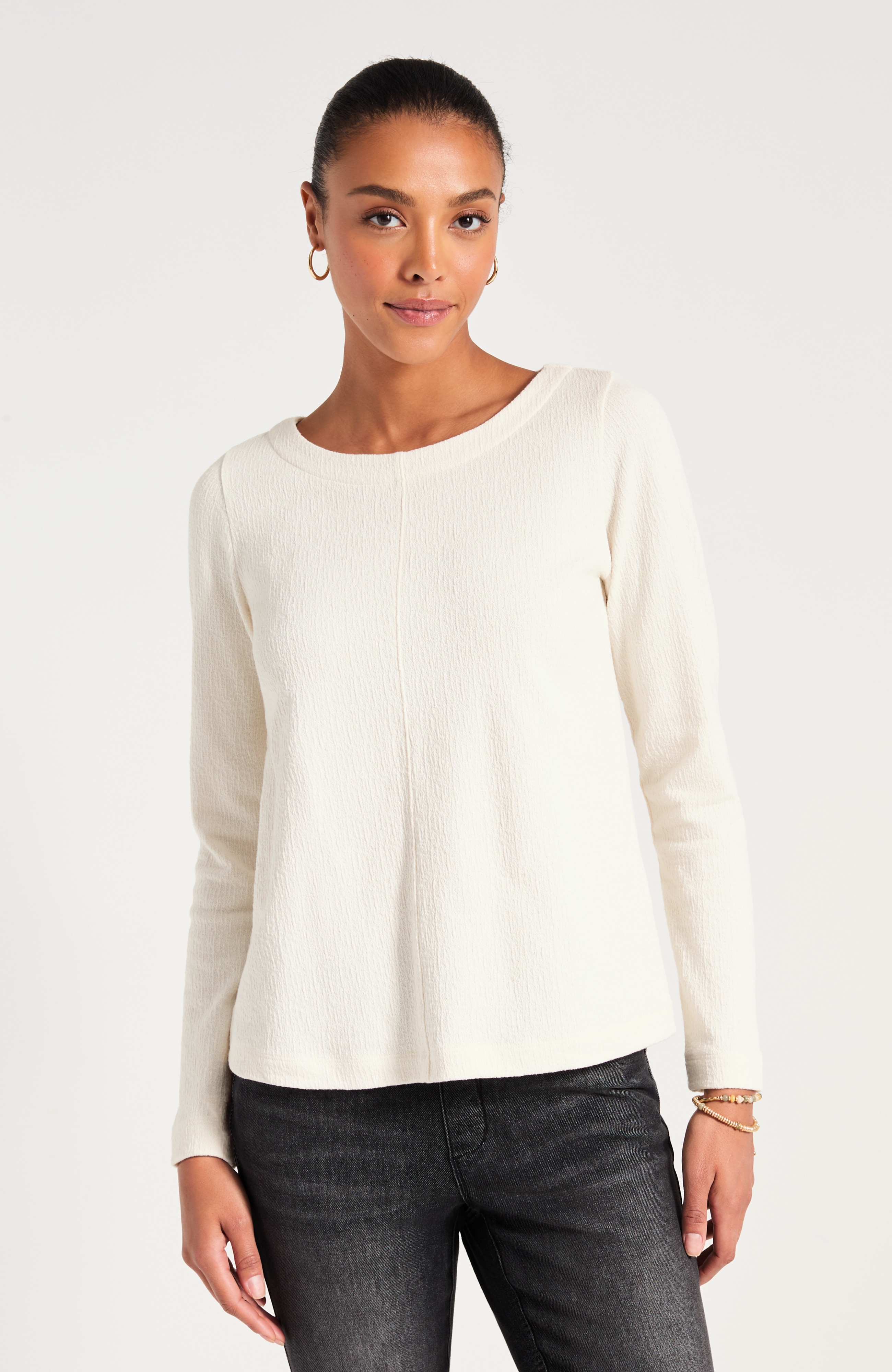 Pure Jill Textured Jacquard Top