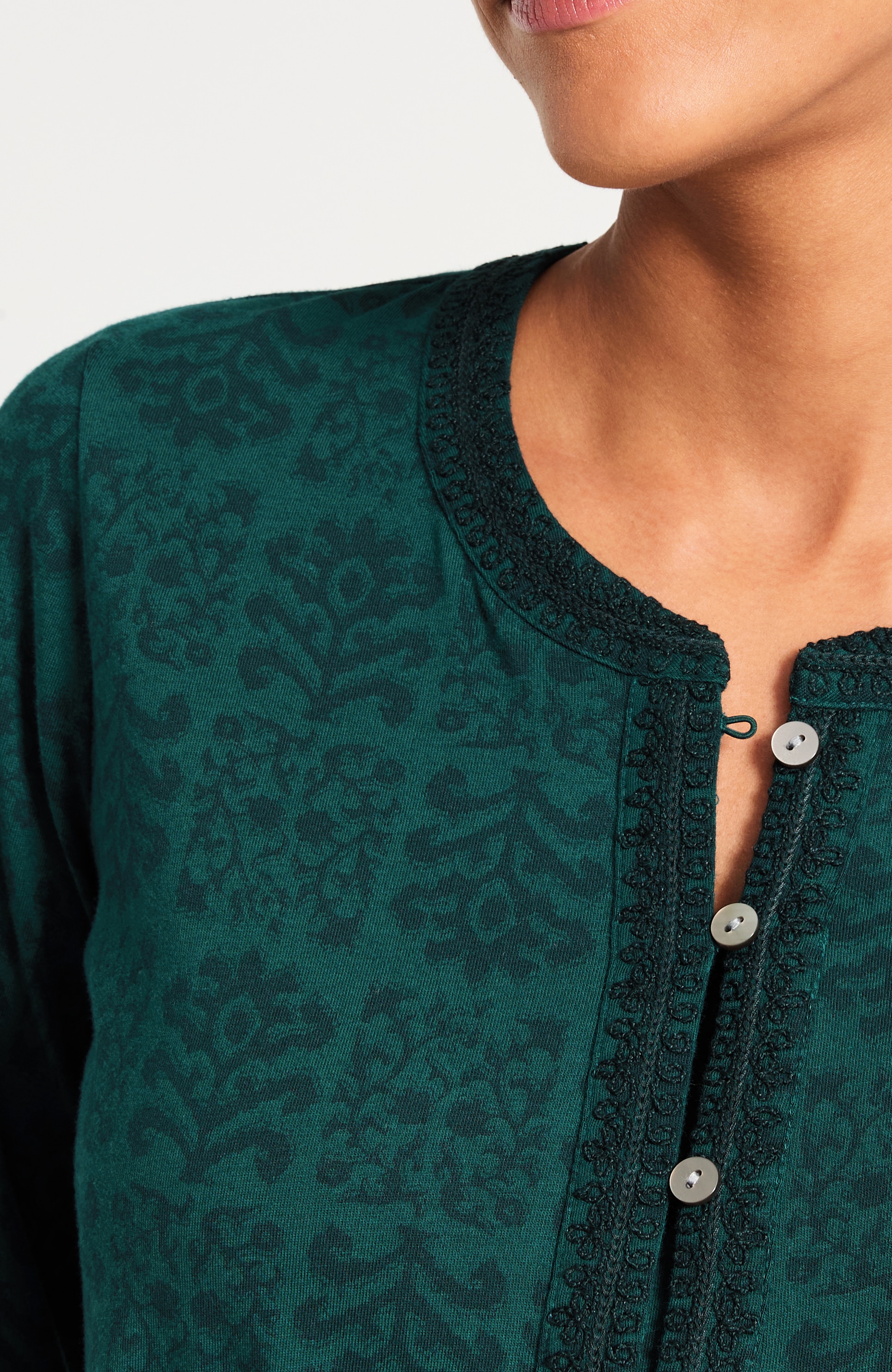 Pure Jill Printed & Embroidered Top