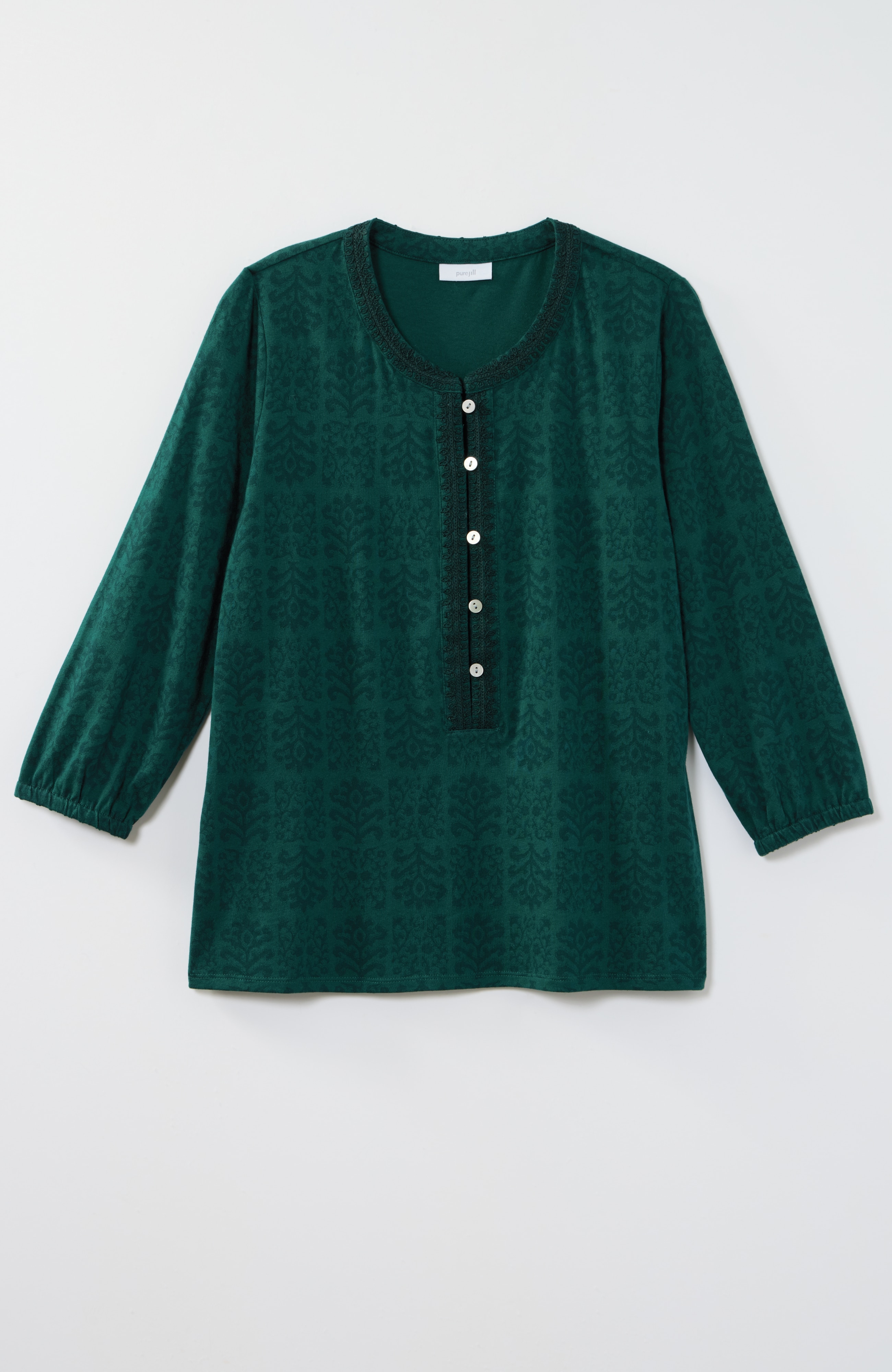 Pure Jill Printed & Embroidered Top