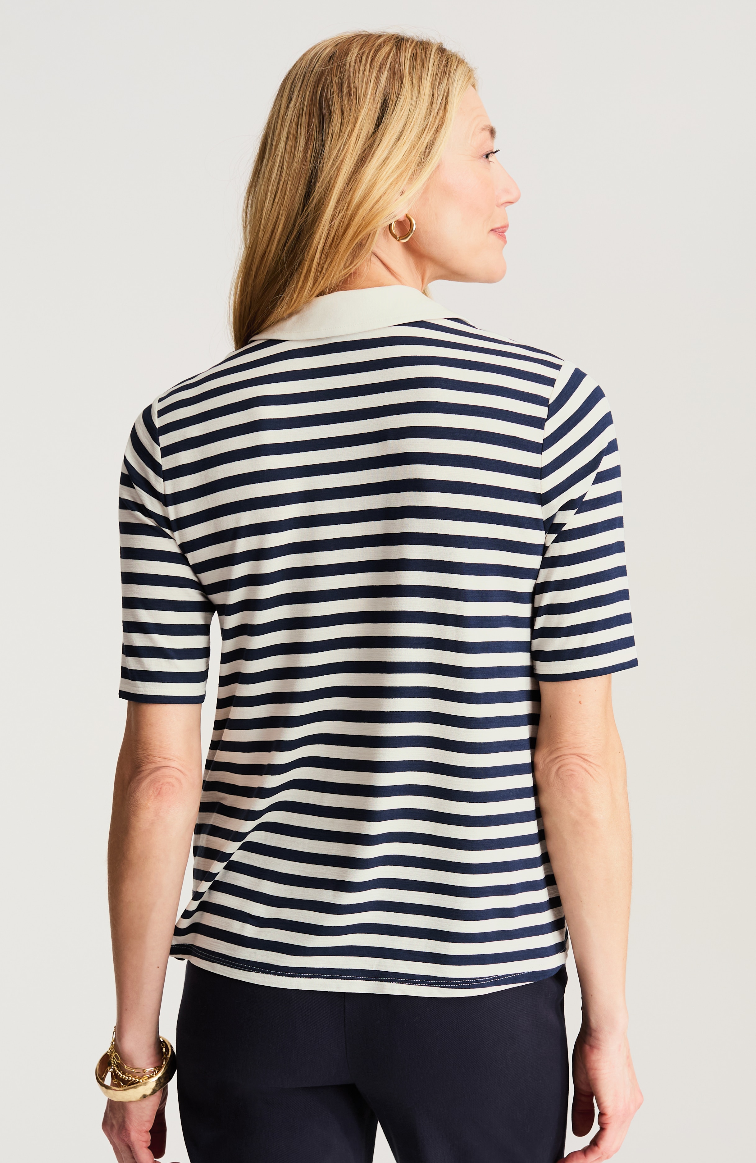 WE SLUB-KNIT A-LINE POLO | JJill