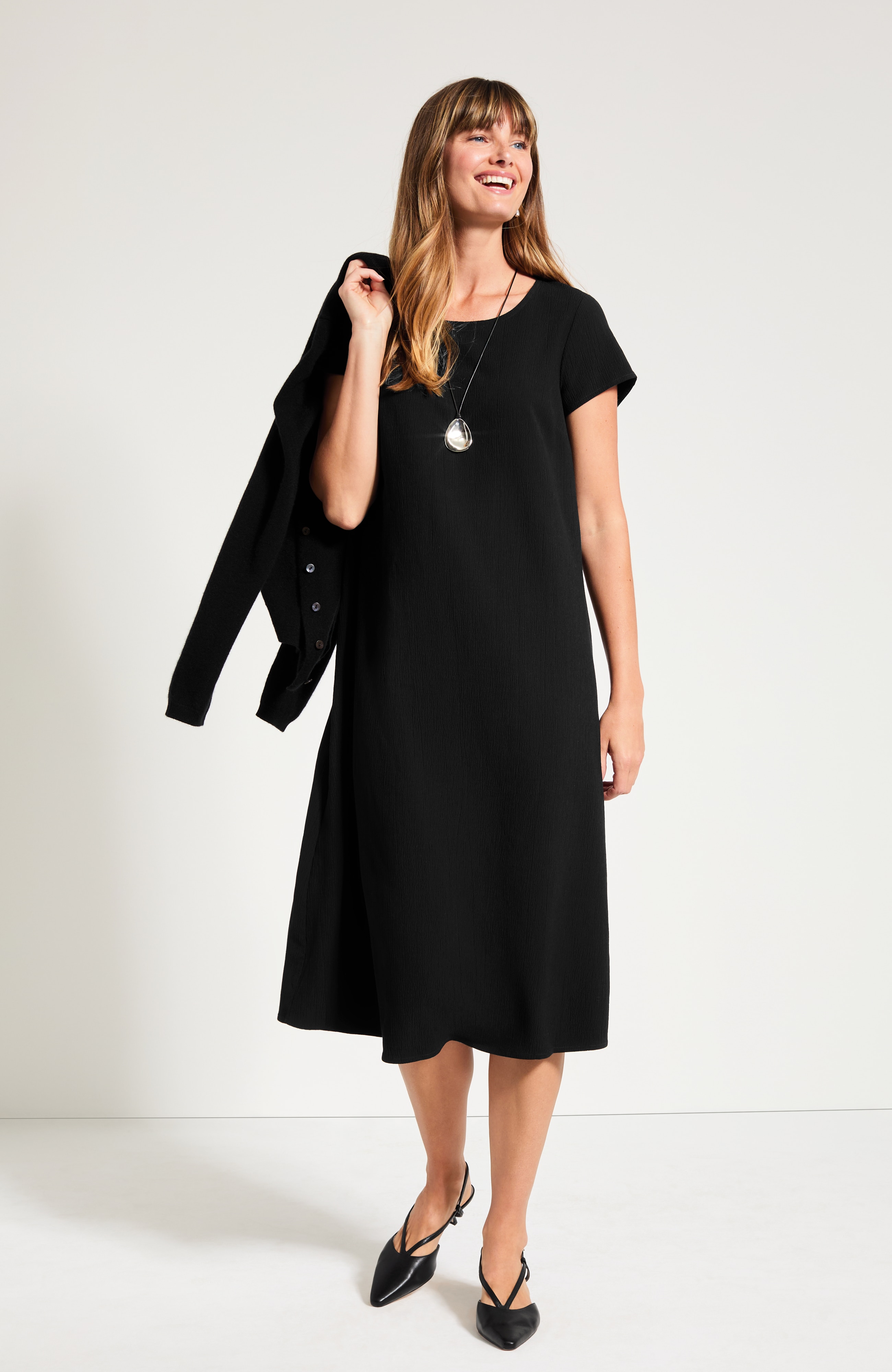 Pure Jill Crinkle-Texture Dress | J.Jill
