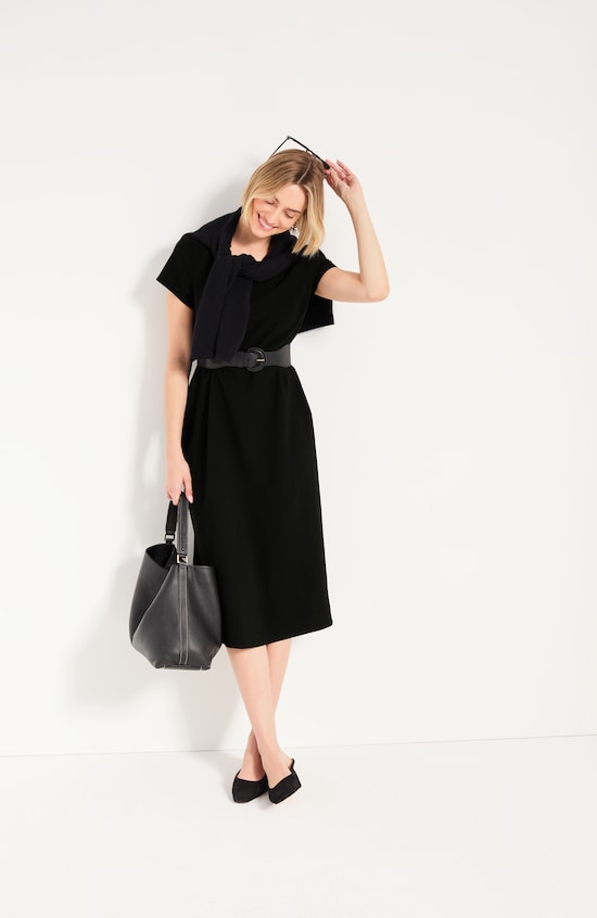 Pure Jill Crinkle-Texture Dress