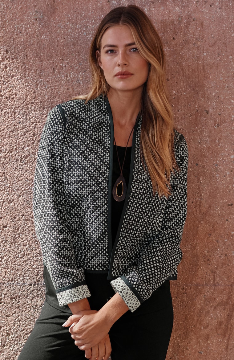 Primary view of the pure jill quilted open-front jacket