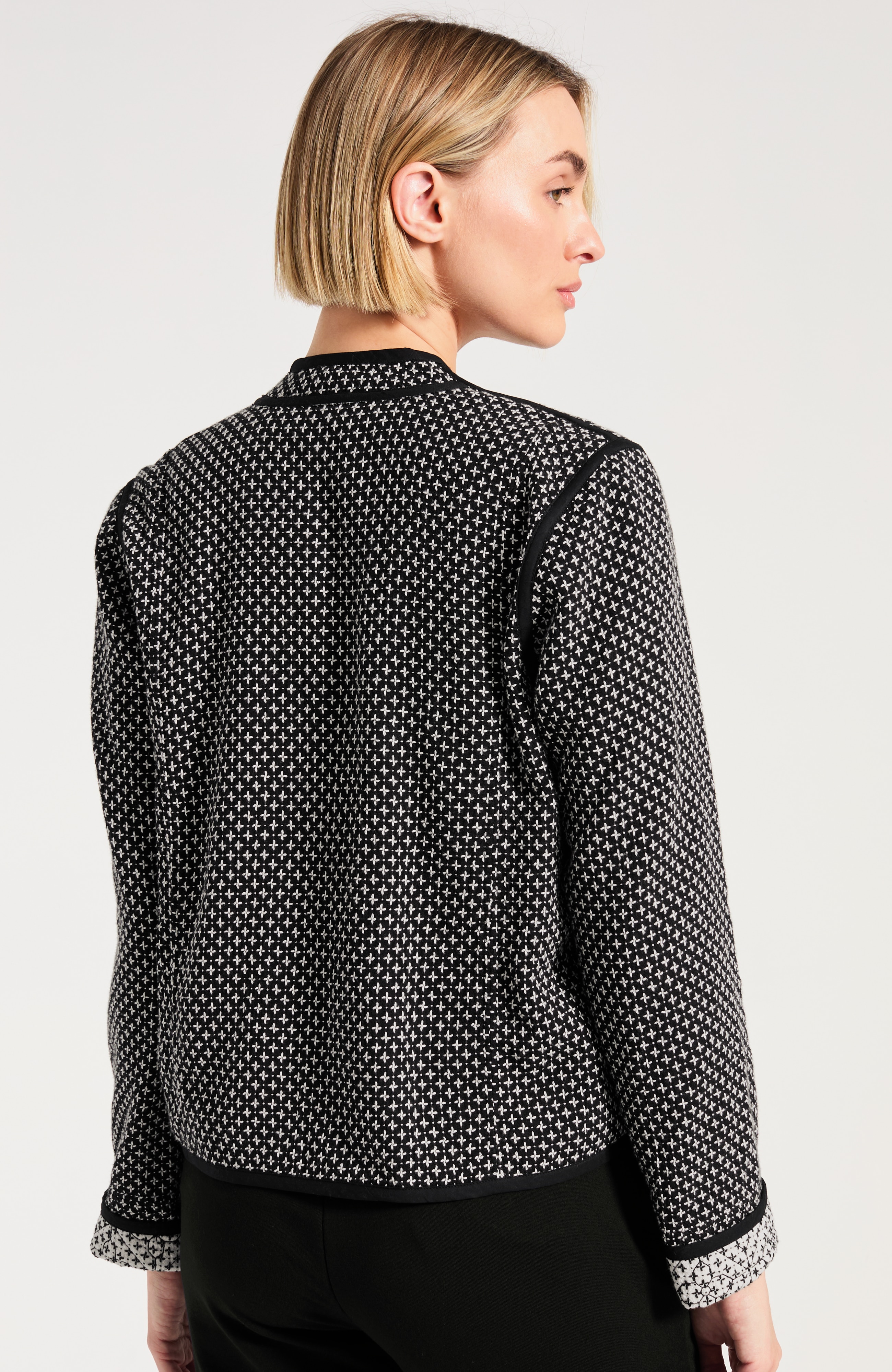 Pure Jill Quilted Open-Front Jacket