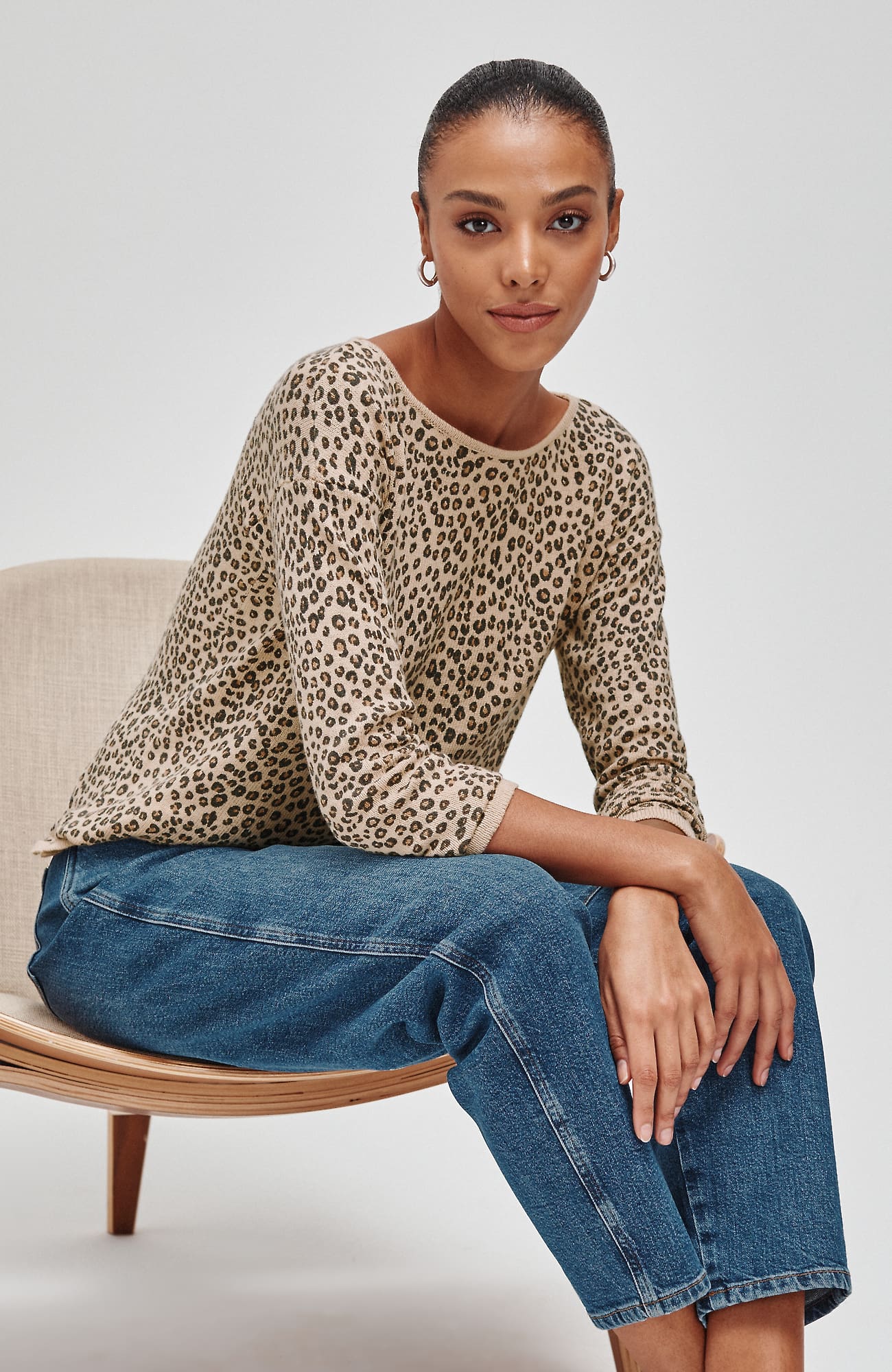 Women's Plus Size Cheetah Pullover Sweater (Chanterelle Elegant Cheetah) (Size: 3X) J. Jill