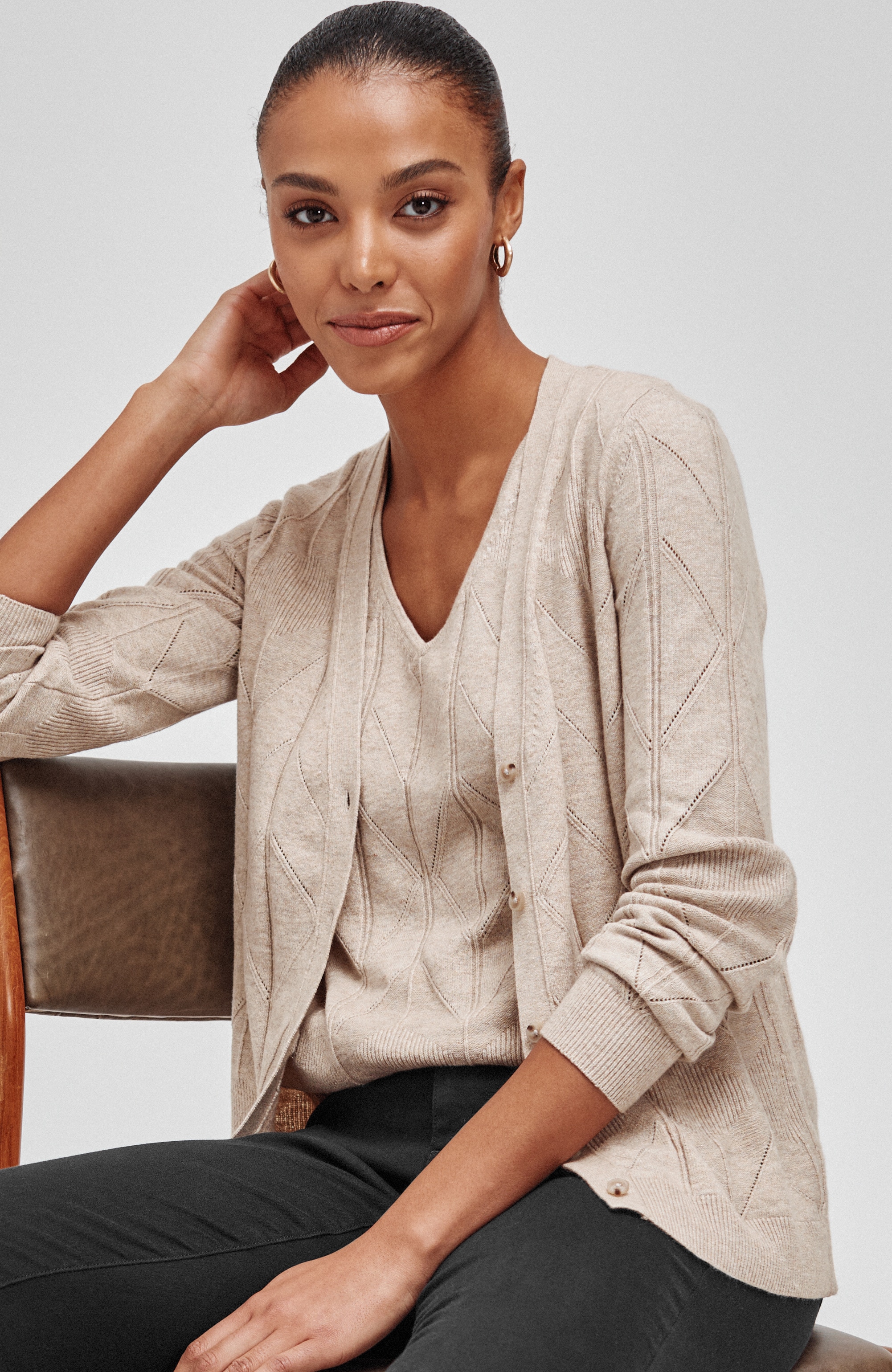 Lace-Textured Cardi