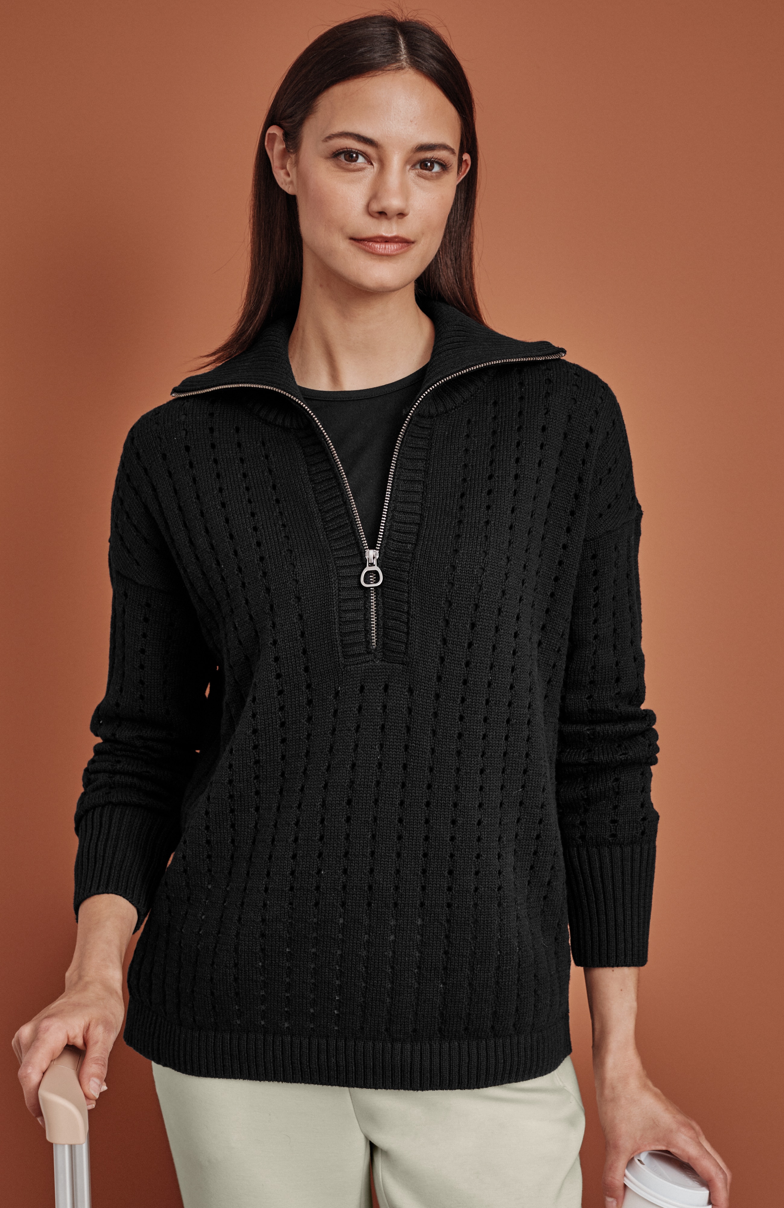 Open-Texture Half-Zip | JJill