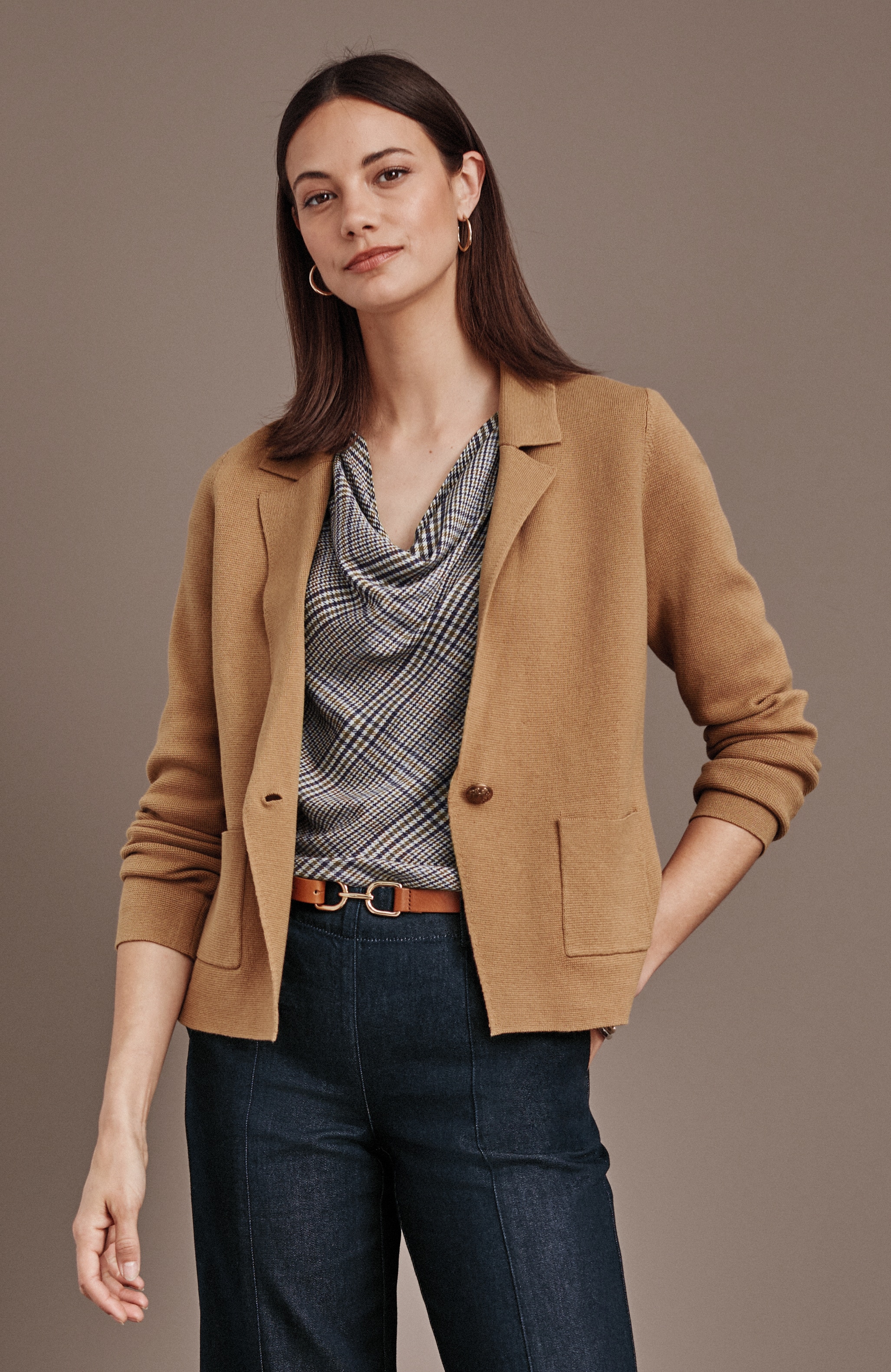 Double-Knit Sweater Blazer