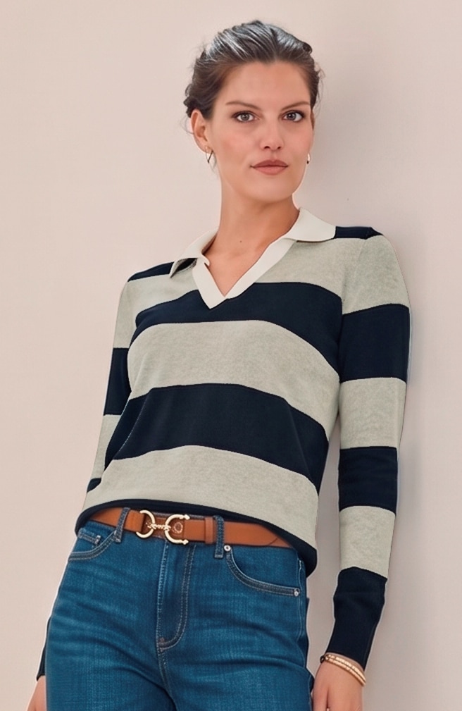 Primary view of the striped rugby sweater