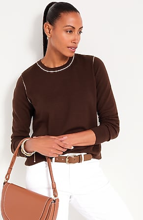 Image for Tipped Crew-Neck Sweater