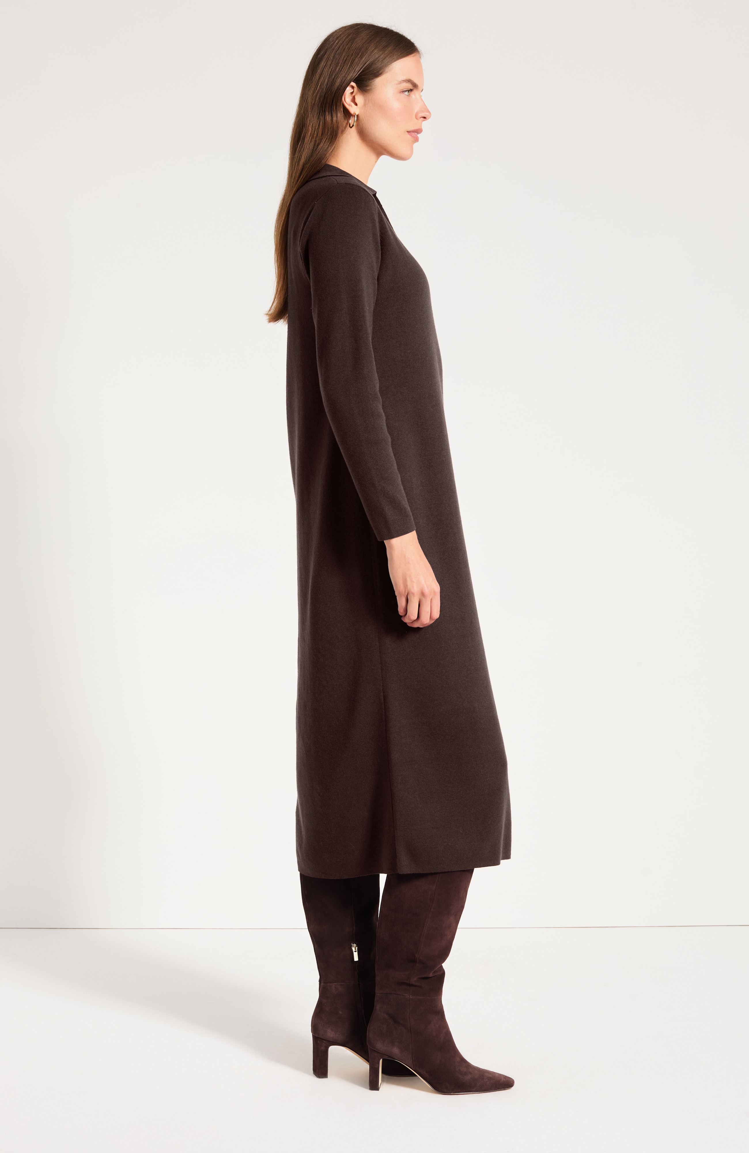 Split-Collar Sweaterdress