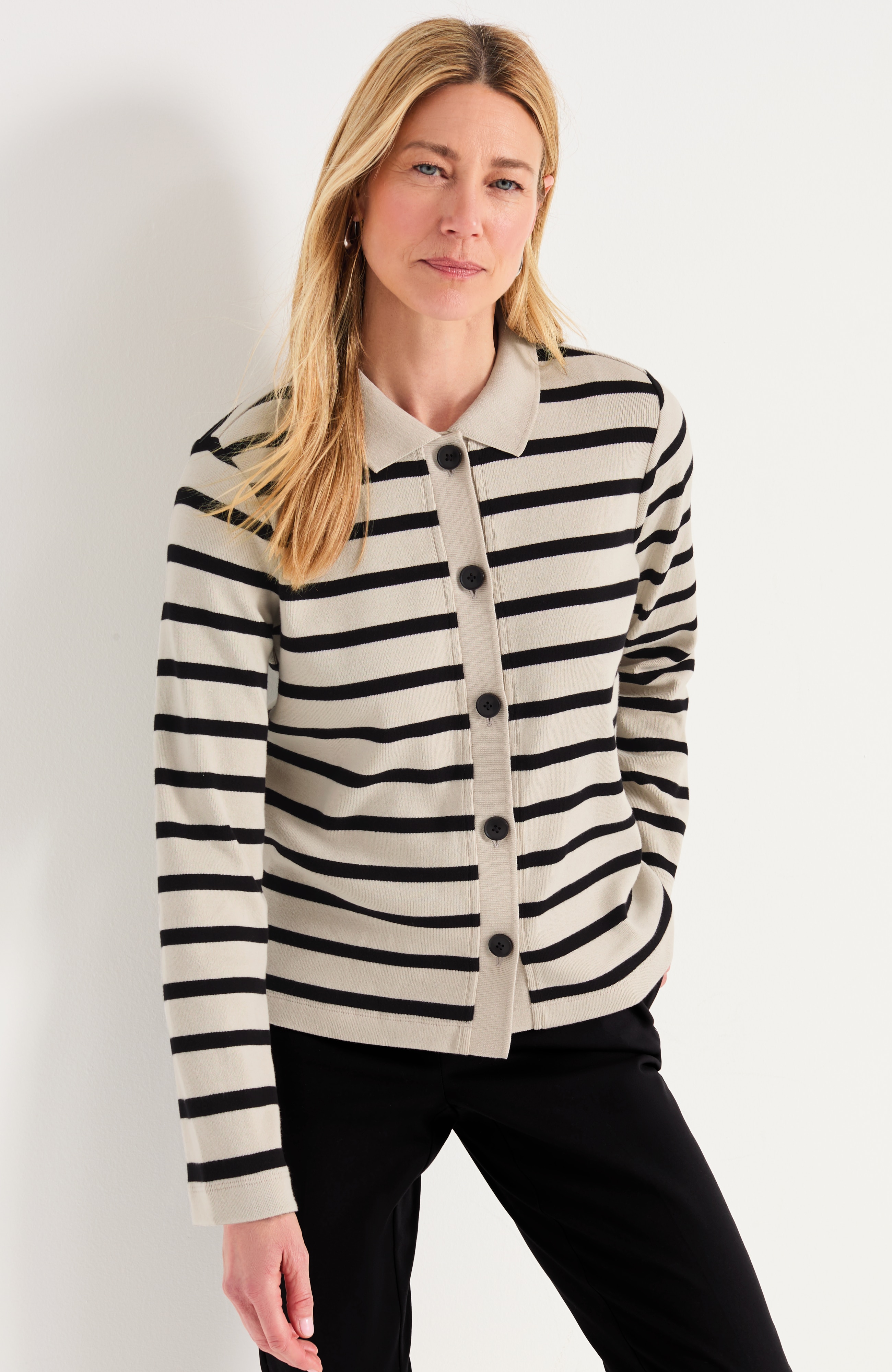 Ribbed Button-Front Top | JJill