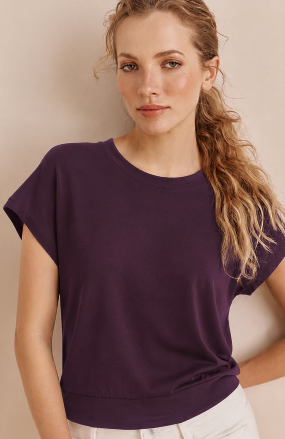 HILLDA トップス　シズニルック Banded-Hem Top | JJill