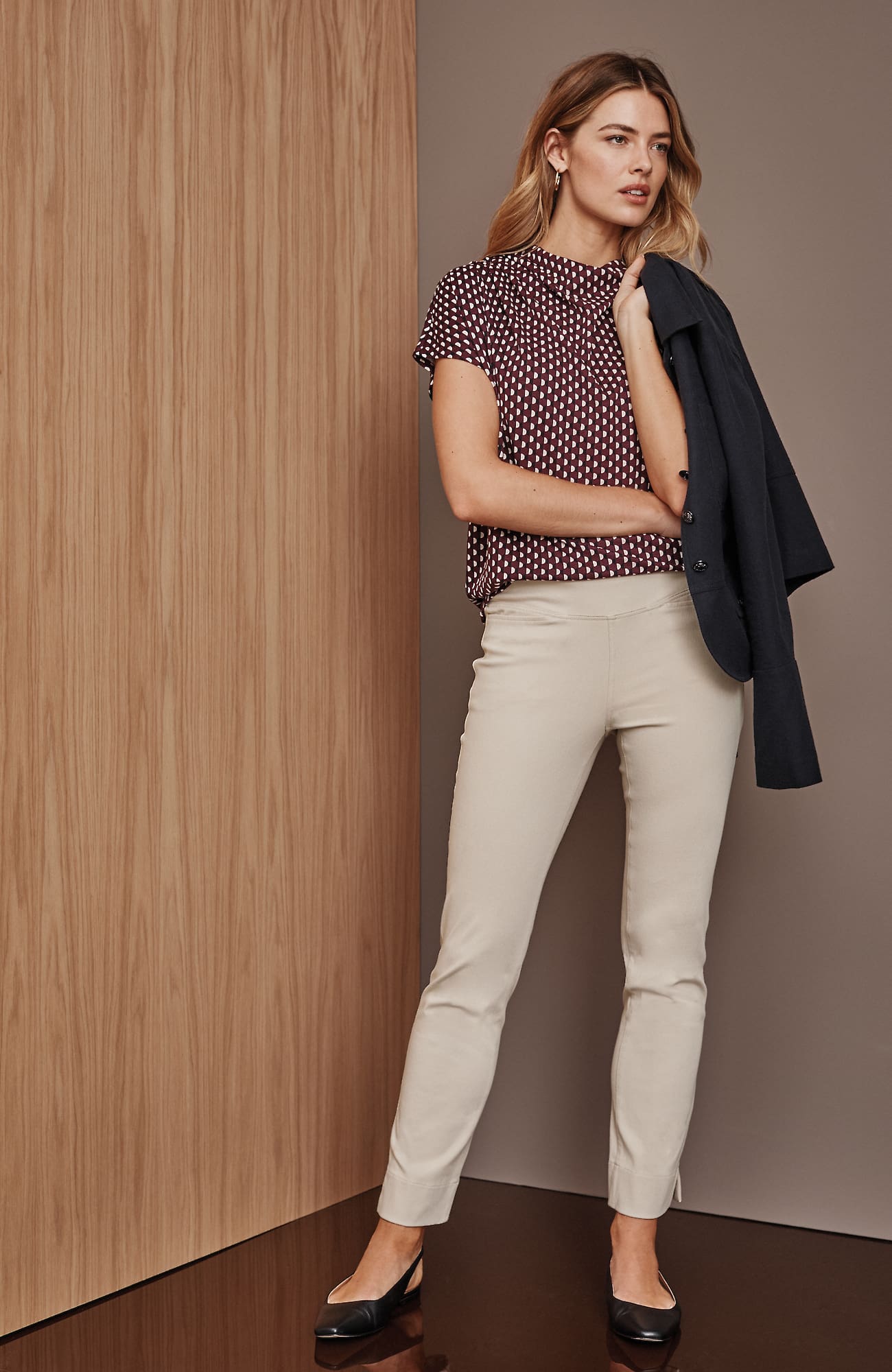 Women's Tall Smooth Fit Knit Twill Slim-Leg Pant Pants (White/Ivory) (Size: XLT) J. Jill