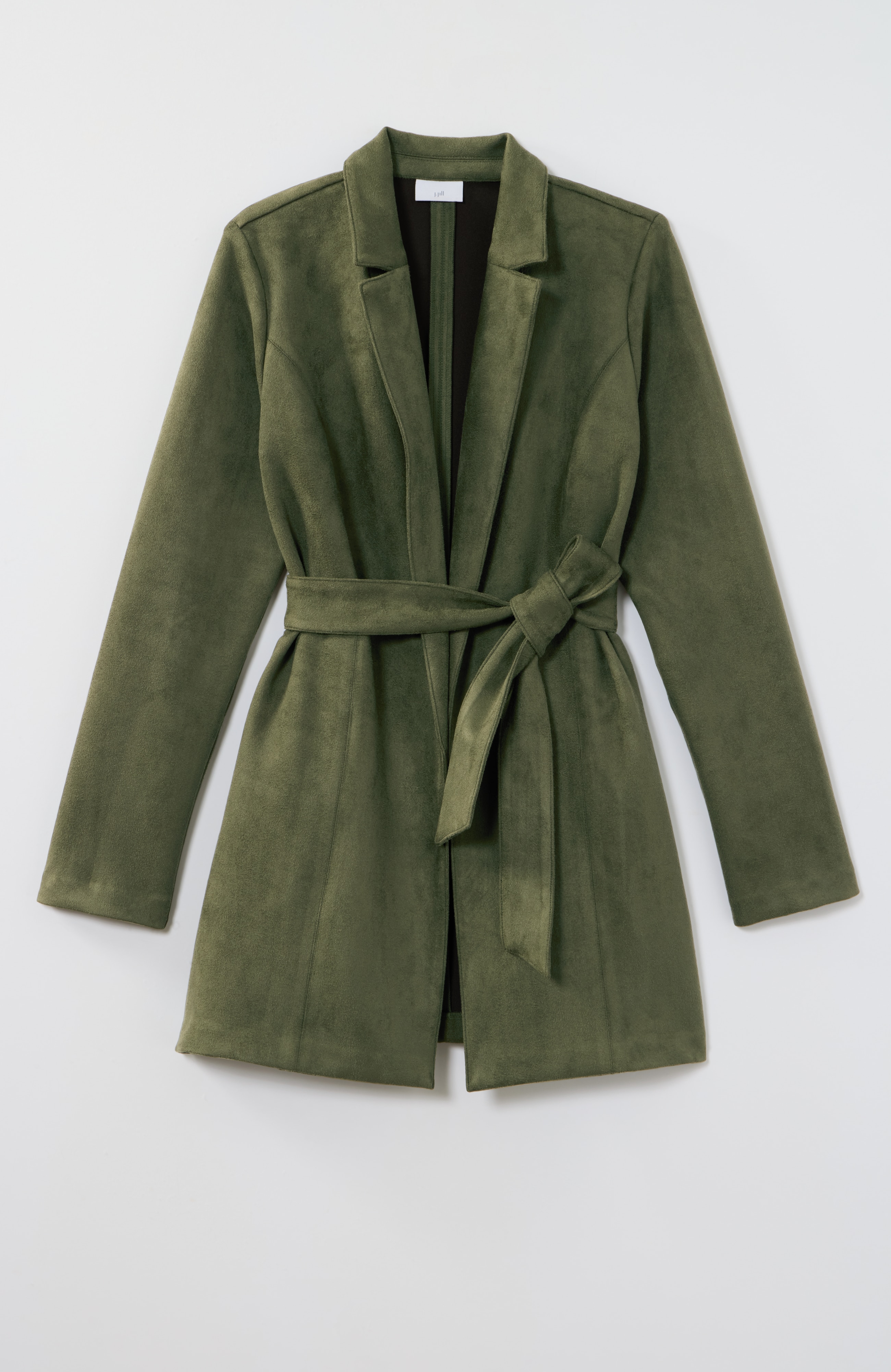 Faux-Suede Belted Jacket