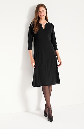 Image for Knit Split-Neck Midi Dress