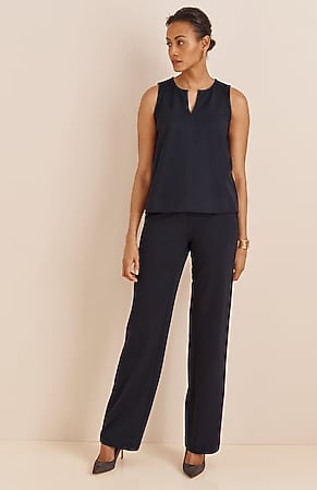 Image for Wearever Polished-Knit Wide-Leg Trousers