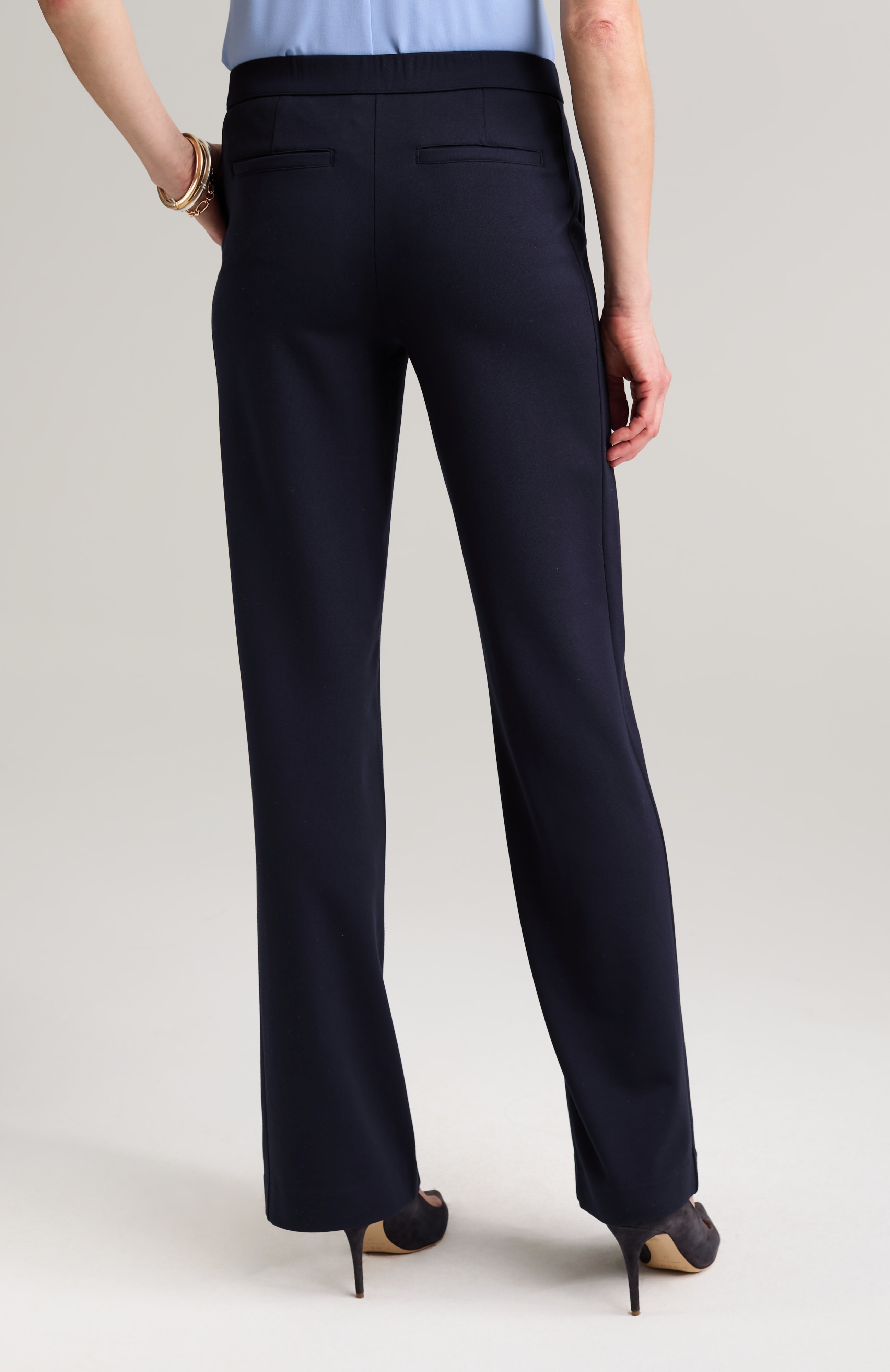 wearever polished-knit wide-leg trousers