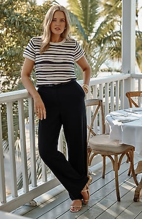 Image for Wearever Polished-Knit Wide-Leg Trousers