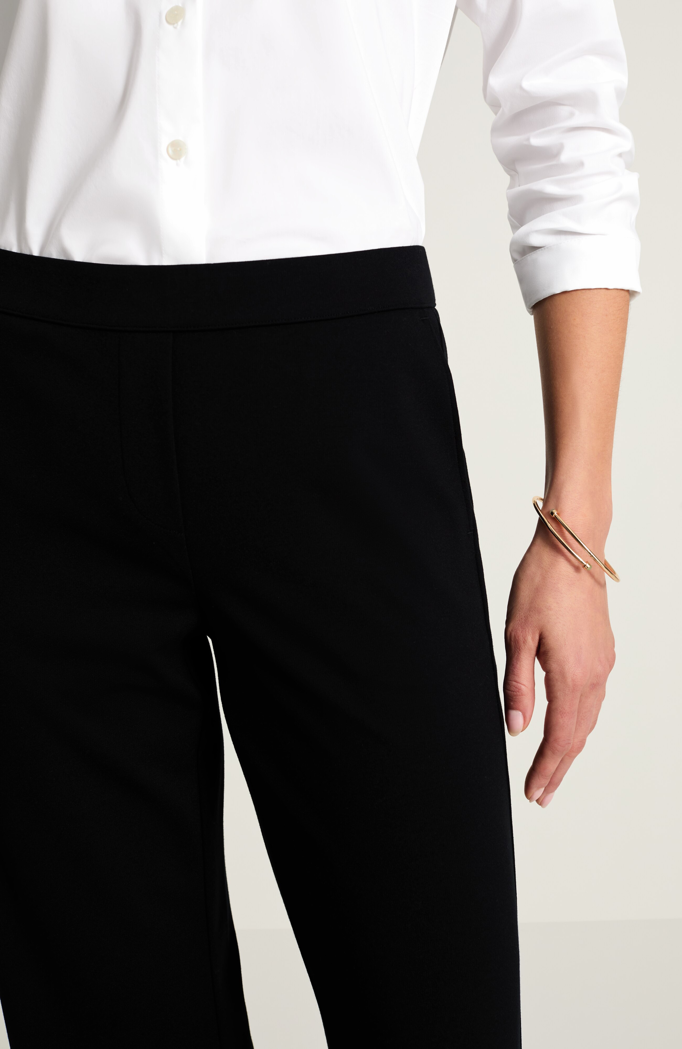 wearever polished-knit wide-leg trousers