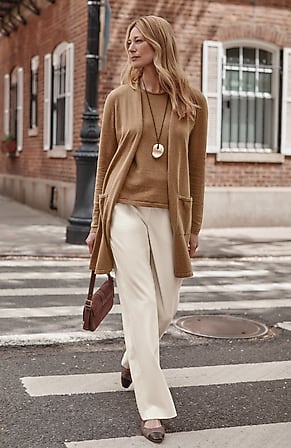 Image for Wearever Polished-Knit Wide-Leg Trousers
