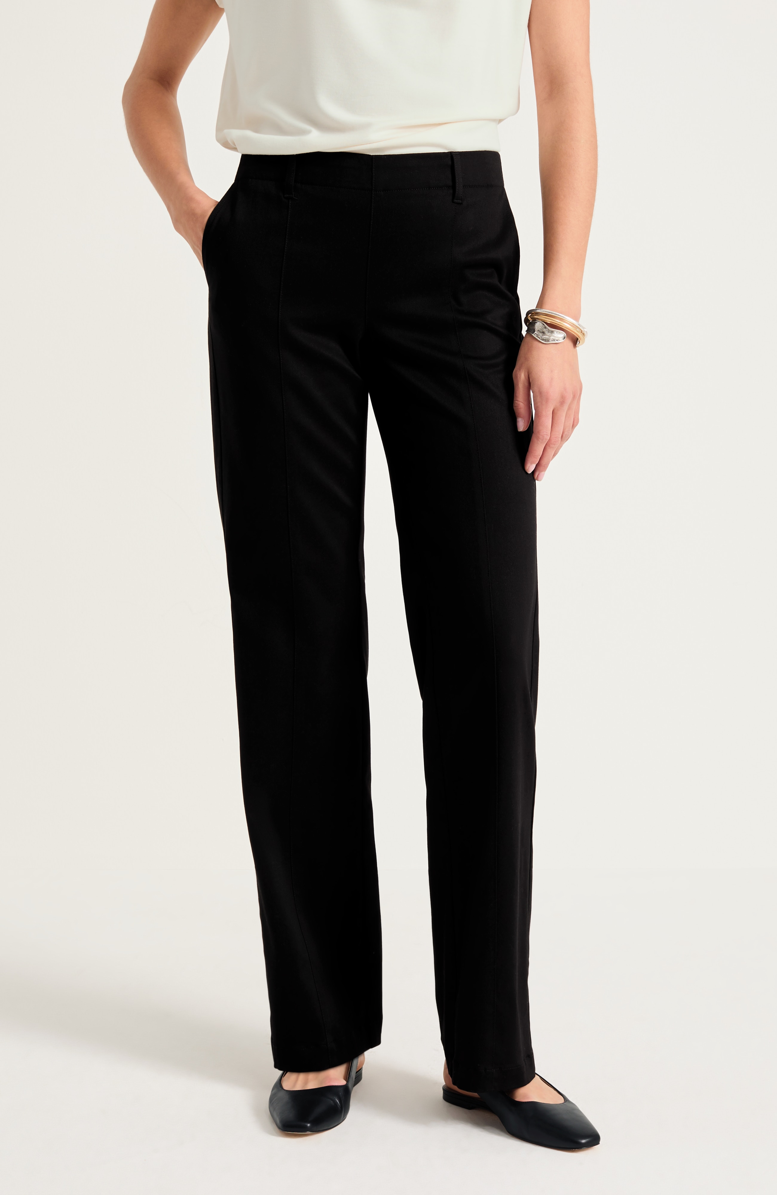 Seamed Wide-Leg Chino Pant | JJill