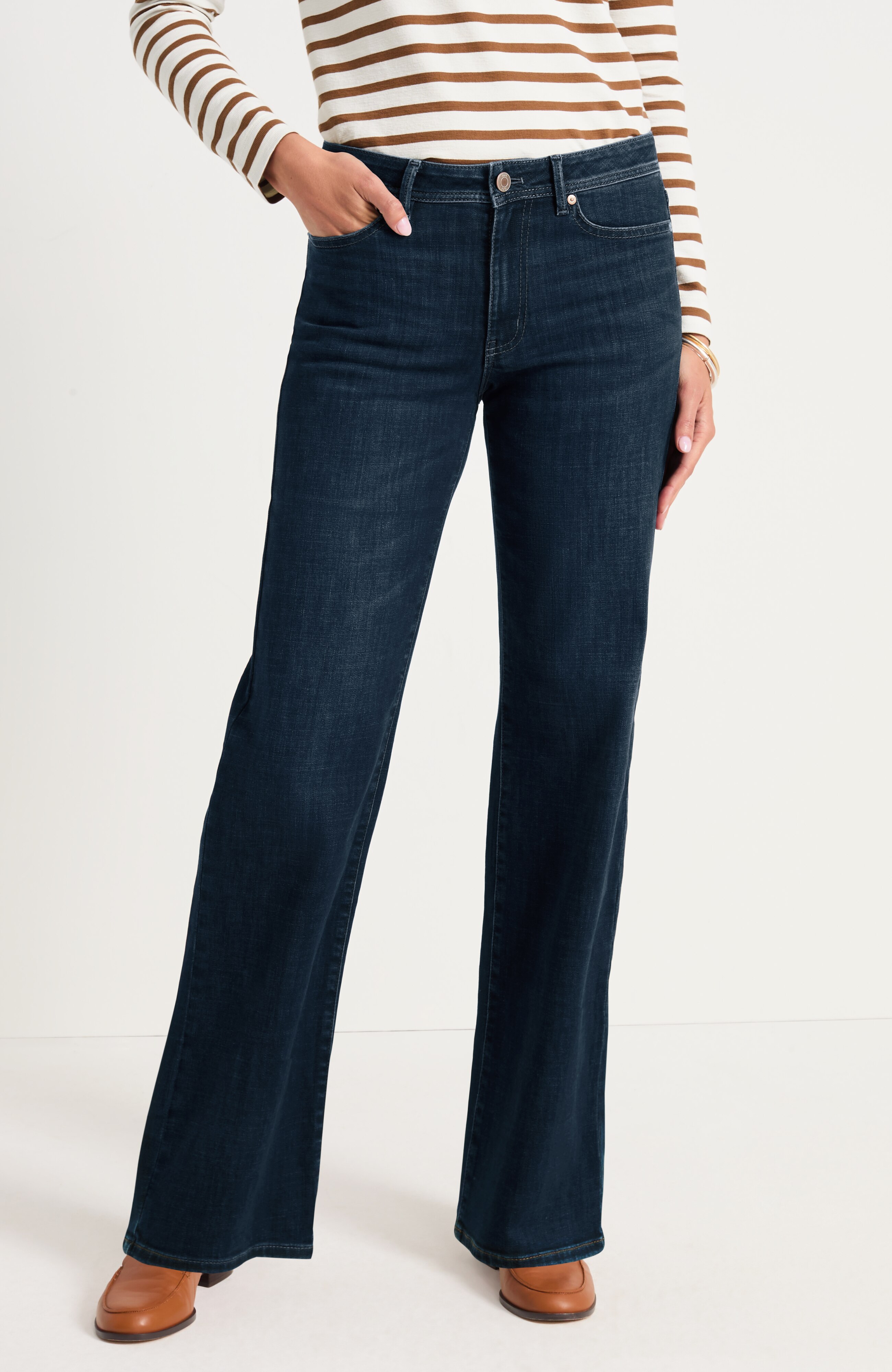 Authentic Fit Wide-Leg Jeans